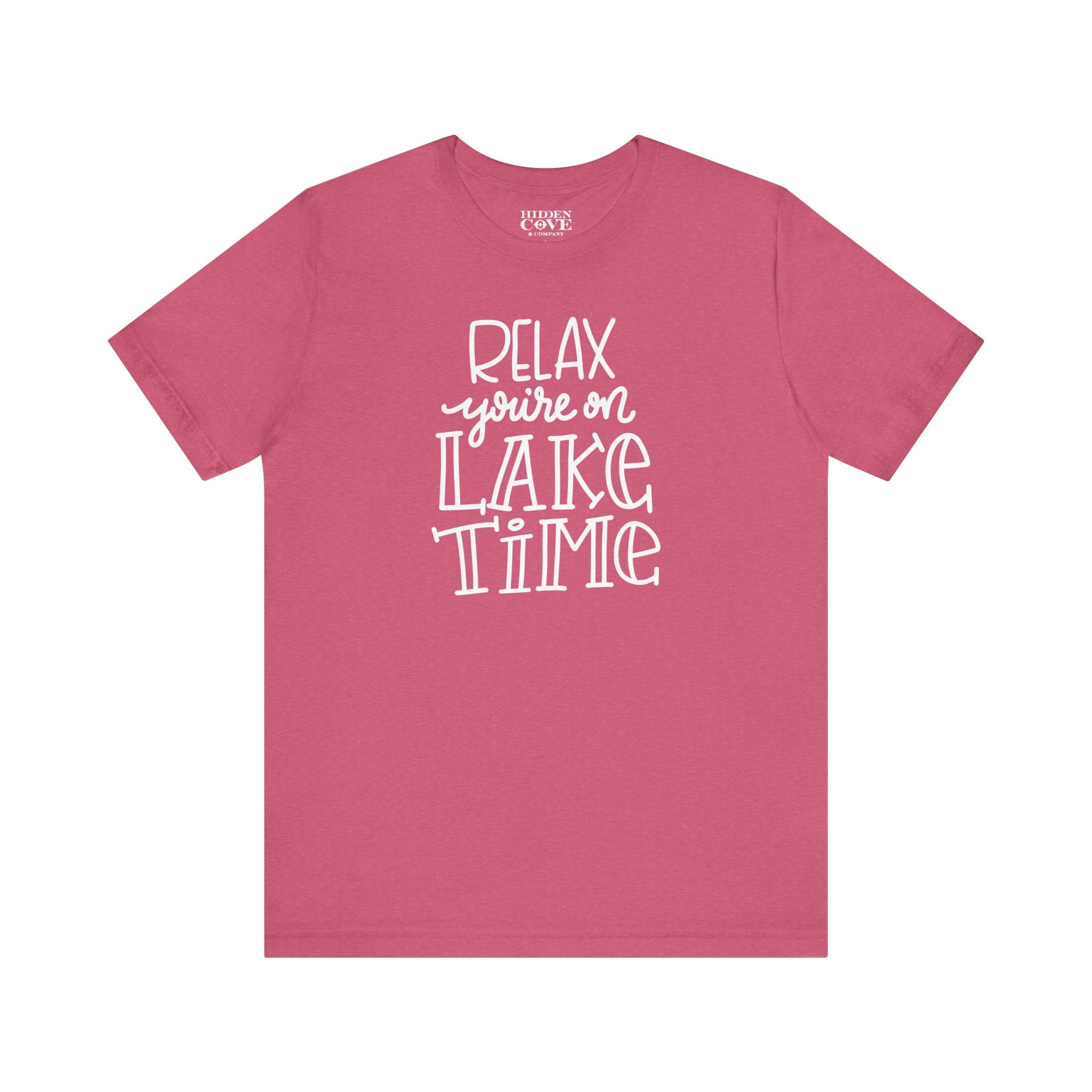 Relax You're On Lake Time Tee, Handlettered Design T-Shirt, Lake Adventure Shirt, Lake Day Gift, Summer Vacation Apparel