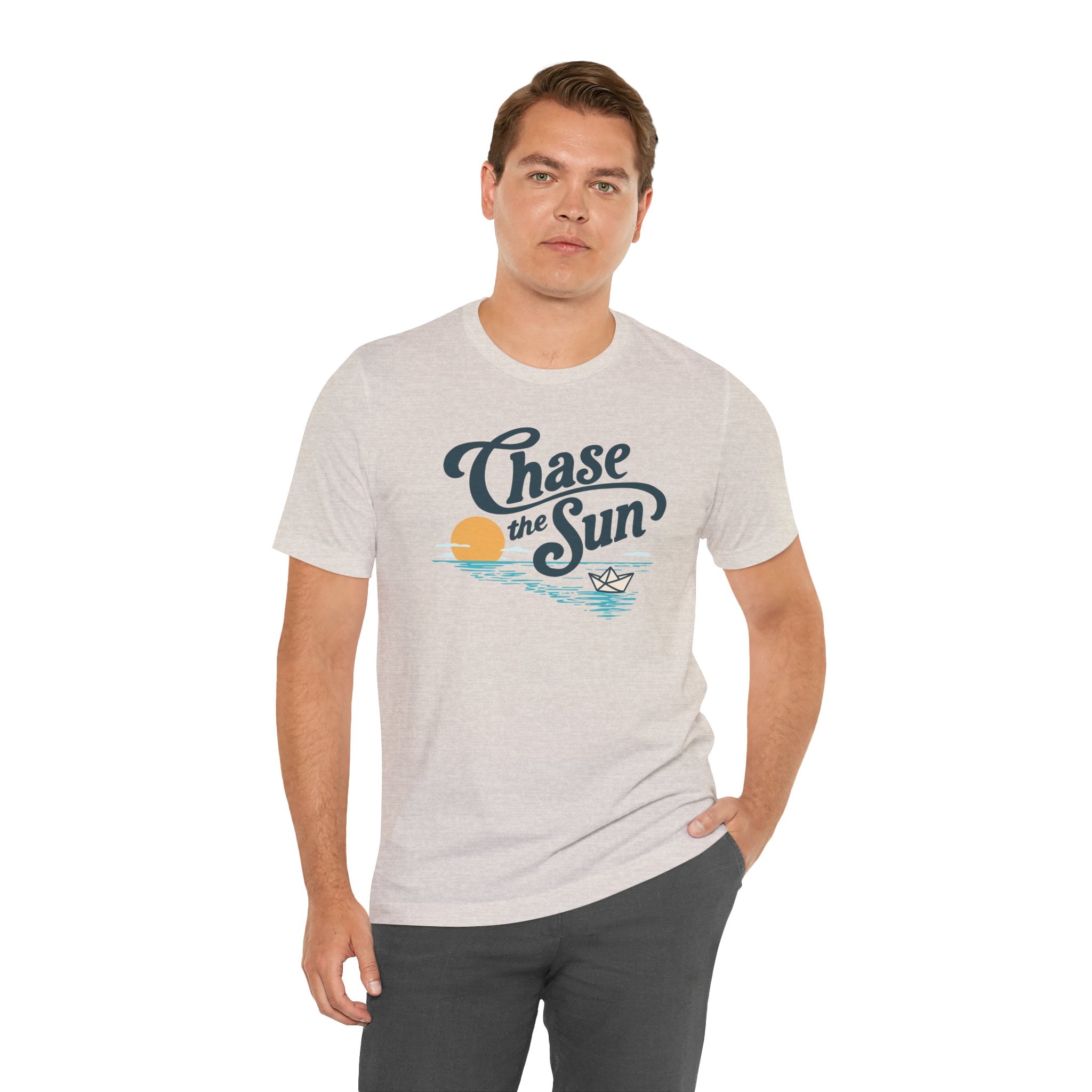 Chase The Sun T-Shirt, Hand-Lettered Design Bella Canvas T-Shirt