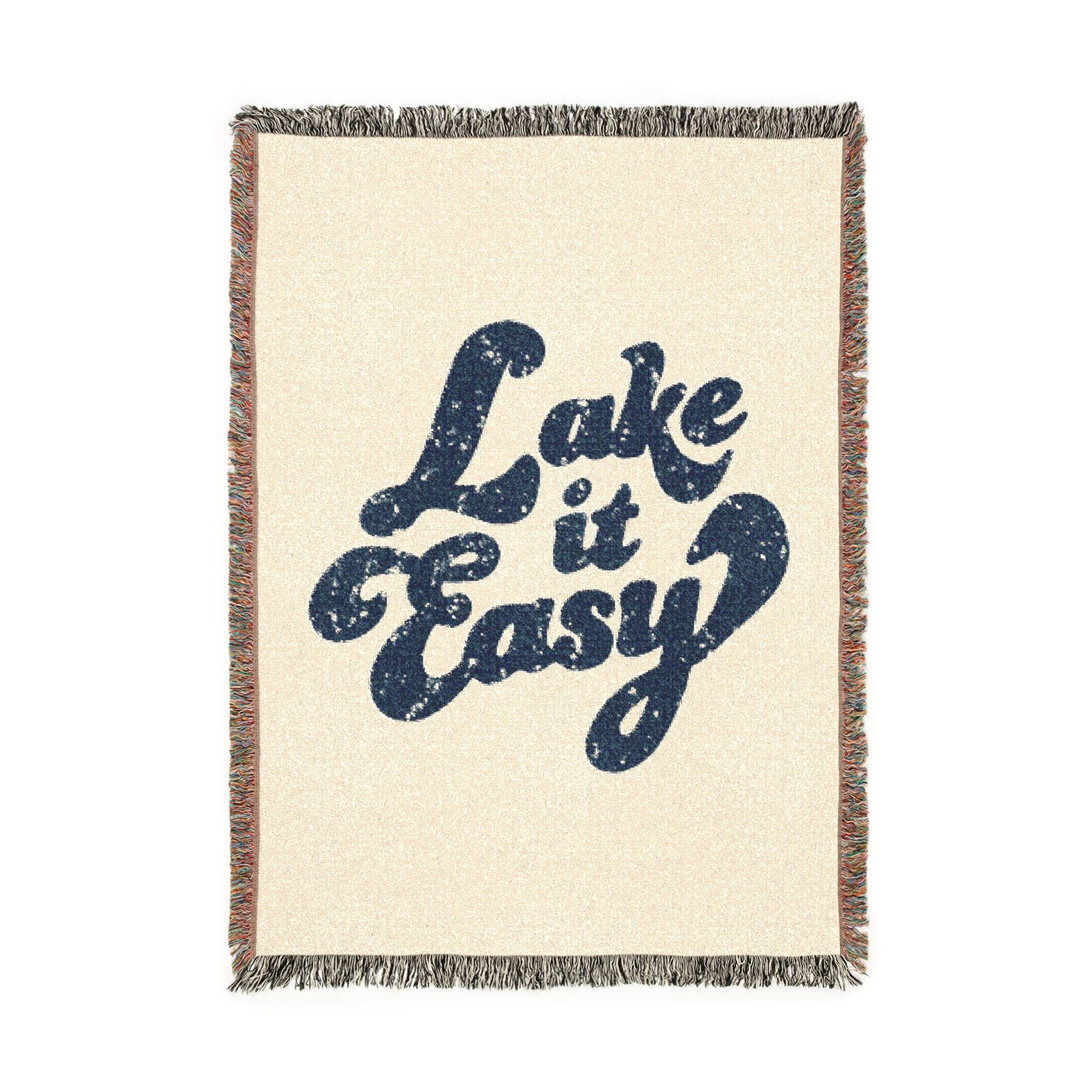 Lake It Easy Woven Blanket - Custom Throw for Cozy Home, Gift for New Homeowners, Housewarming, or Special Occasions