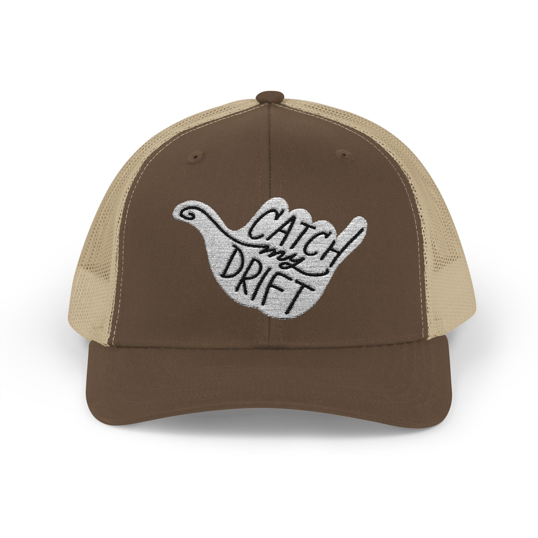 Catch My Drift Trucker Hat, Retro Surf Sign Snapback Cap