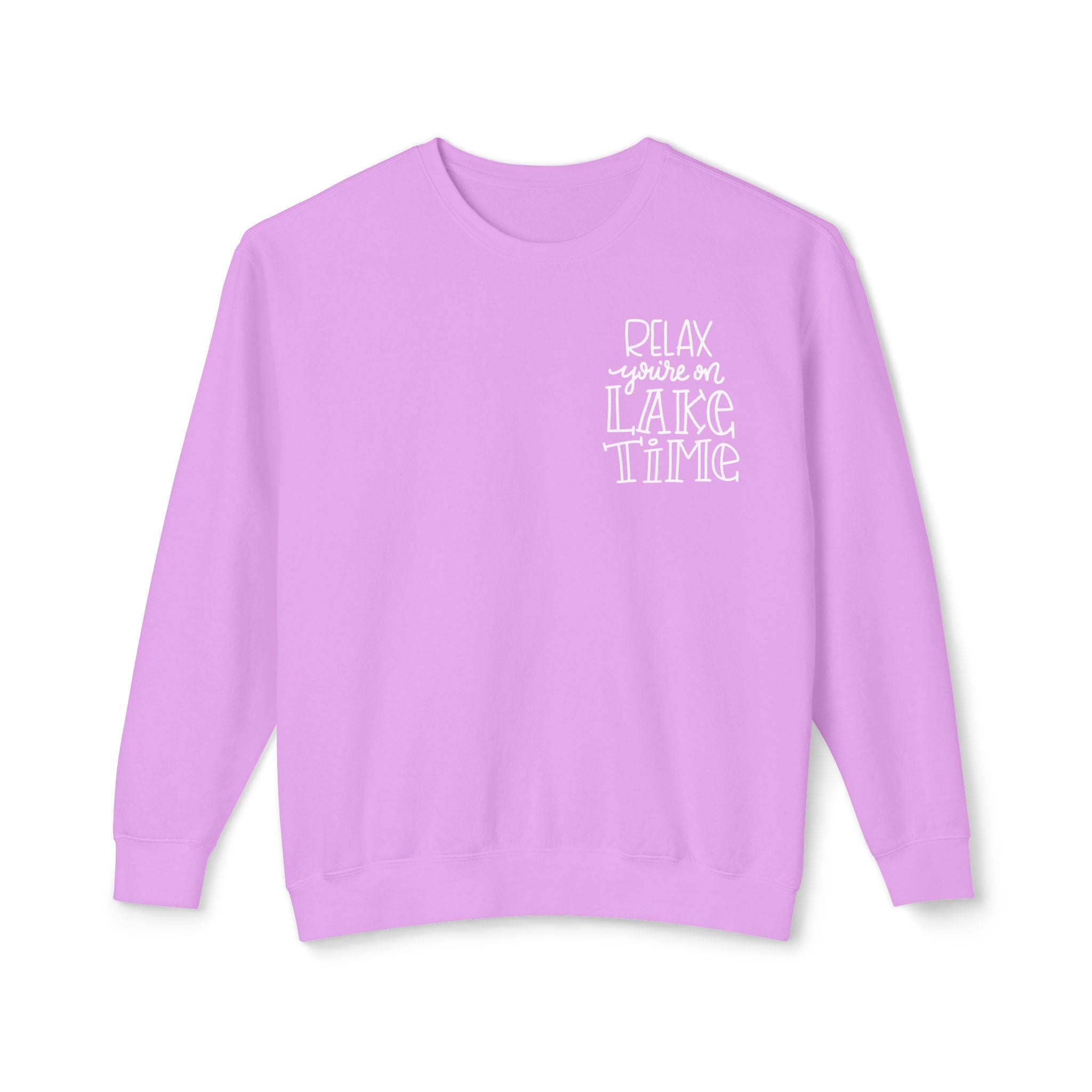 Relax You're On Lake Time Sweatshirt, Hand Drawn Design, Unisex Comfort Colors Sweatshirt