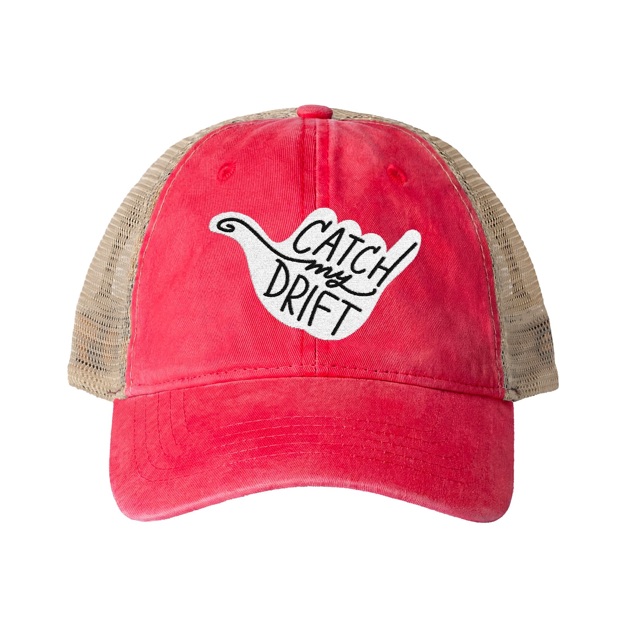 Catch My Drift Embroidered Women's Washed Mesh-Back Cap