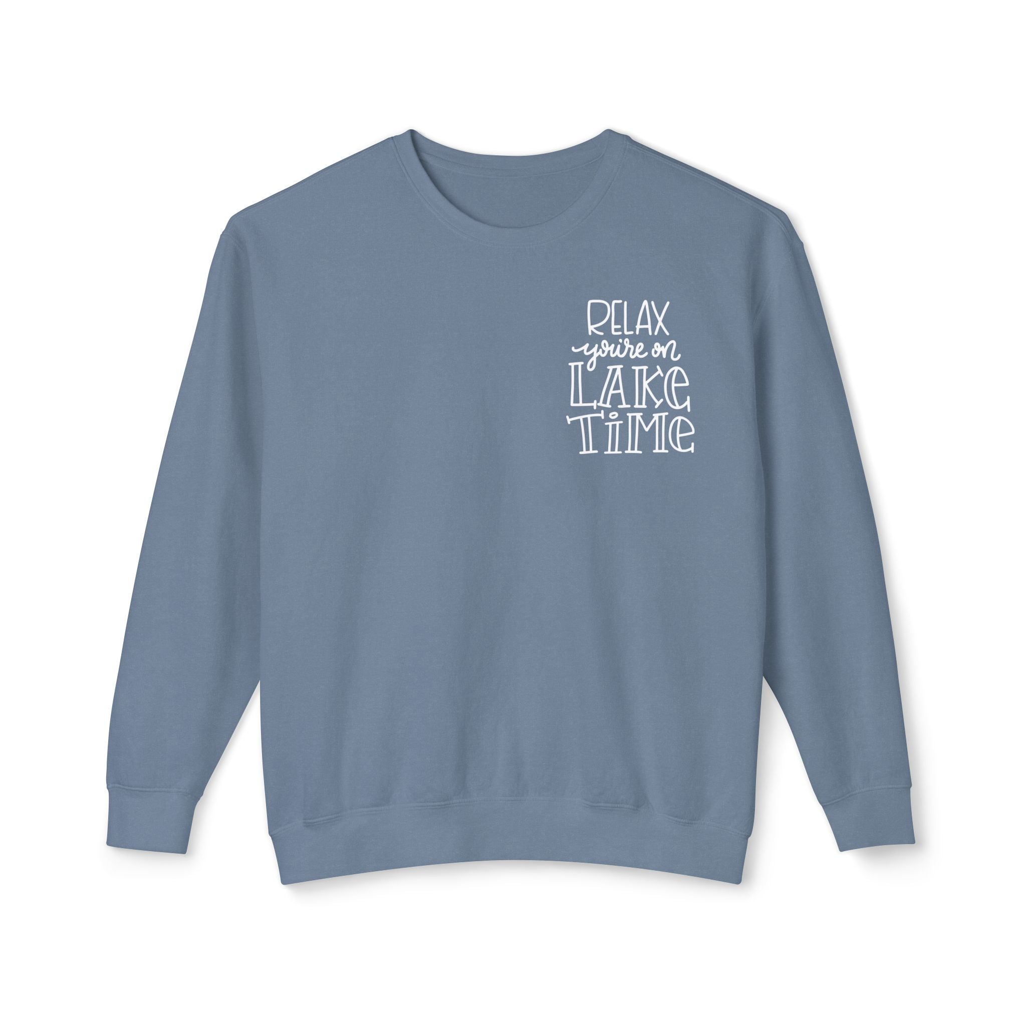 Relax You're On Lake Time Sweatshirt, Hand Drawn Design, Unisex Comfort Colors Sweatshirt