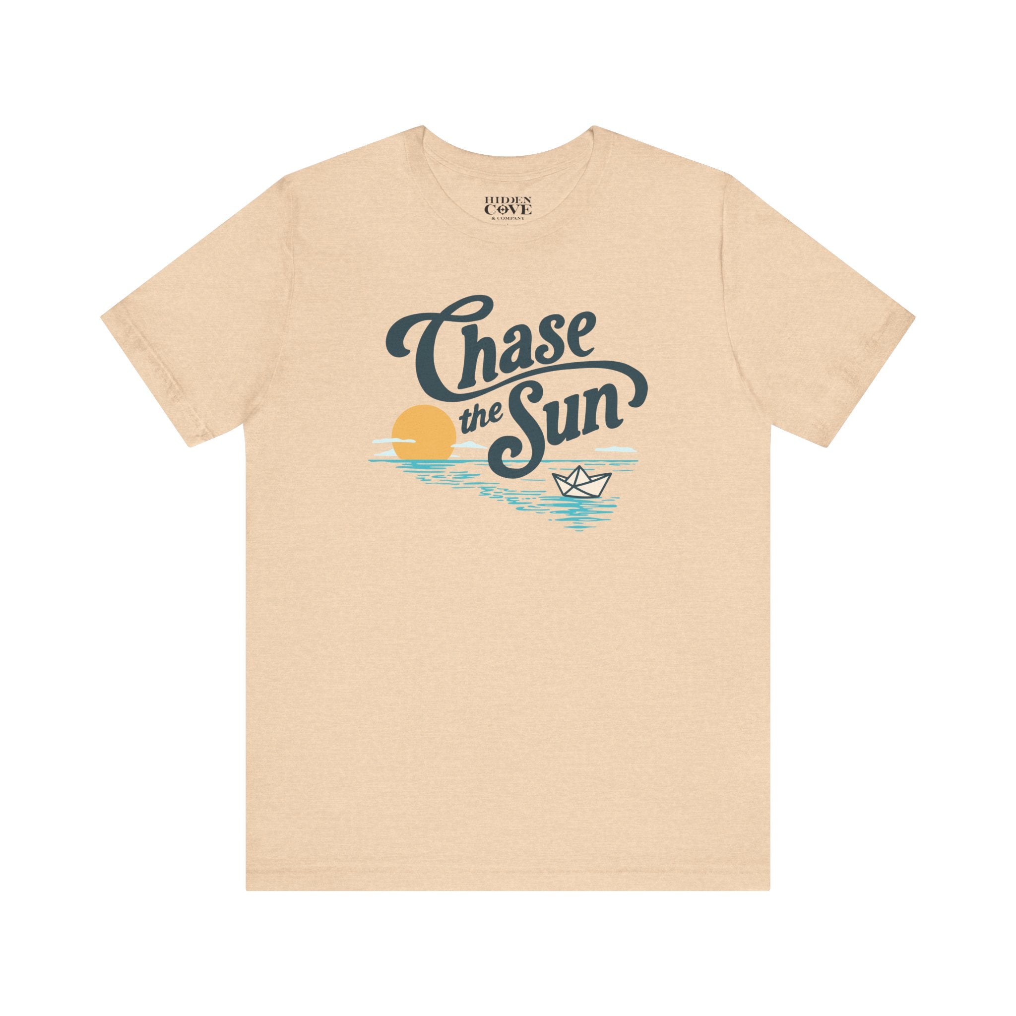 Chase The Sun T-Shirt, Hand-Lettered Design Bella Canvas T-Shirt
