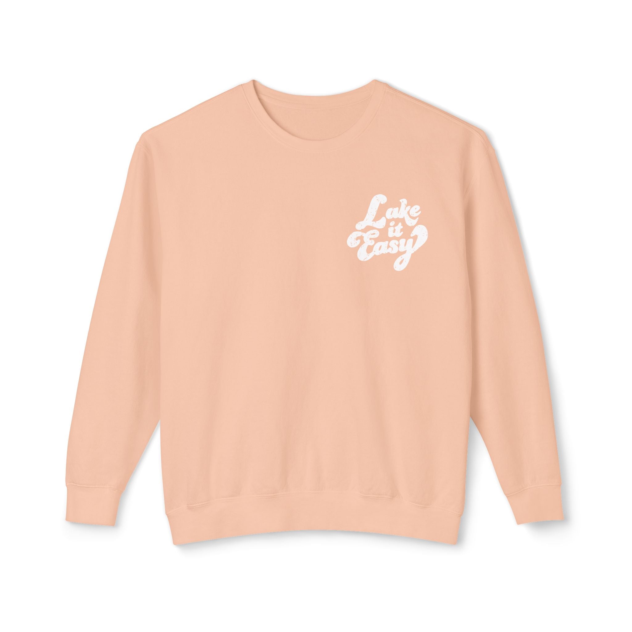 Lake It Easy Sweatshirt, Hand Drawn Design, Unisex Comfort Colors Sweatshirt