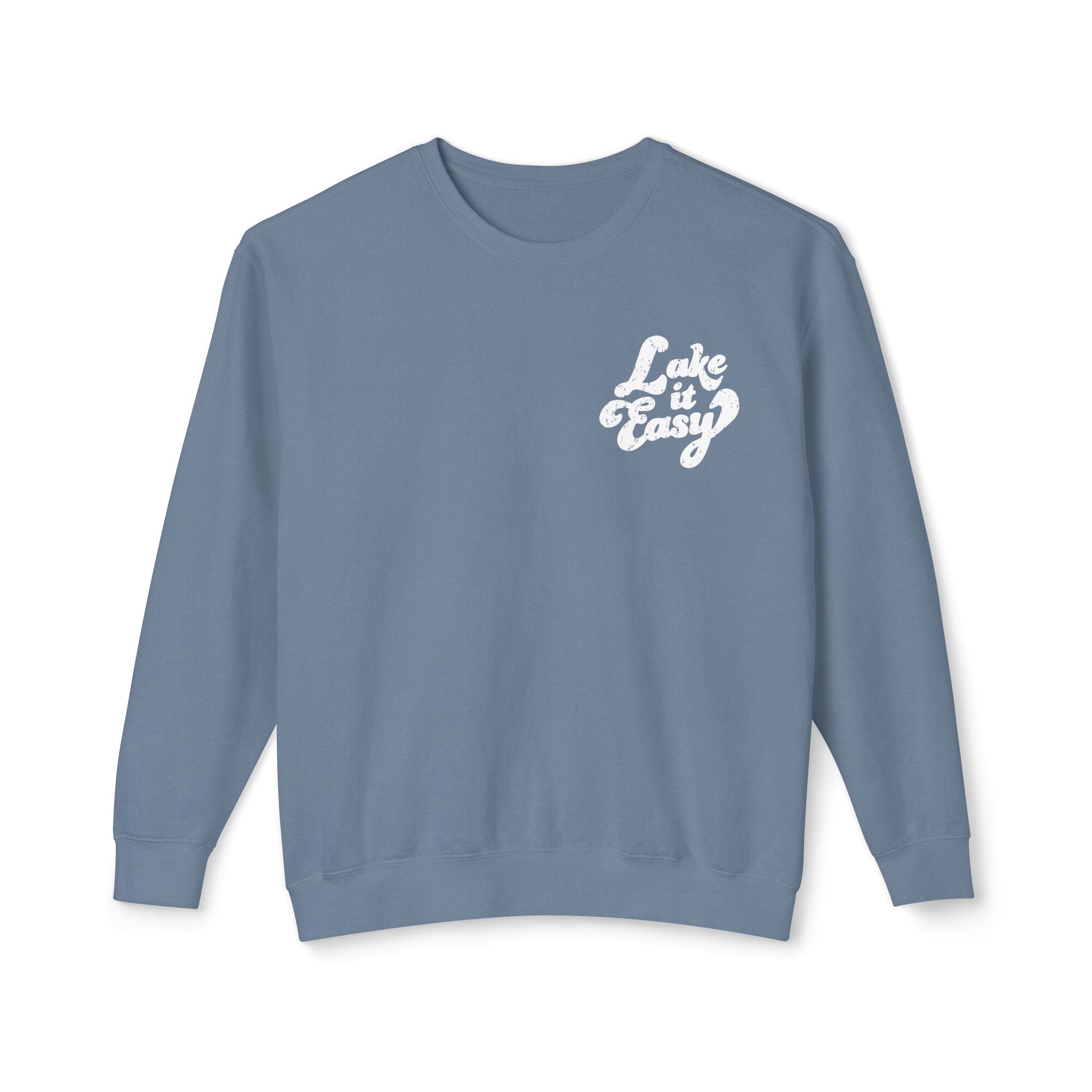 Lake It Easy Sweatshirt, Hand Drawn Design, Unisex Comfort Colors Sweatshirt