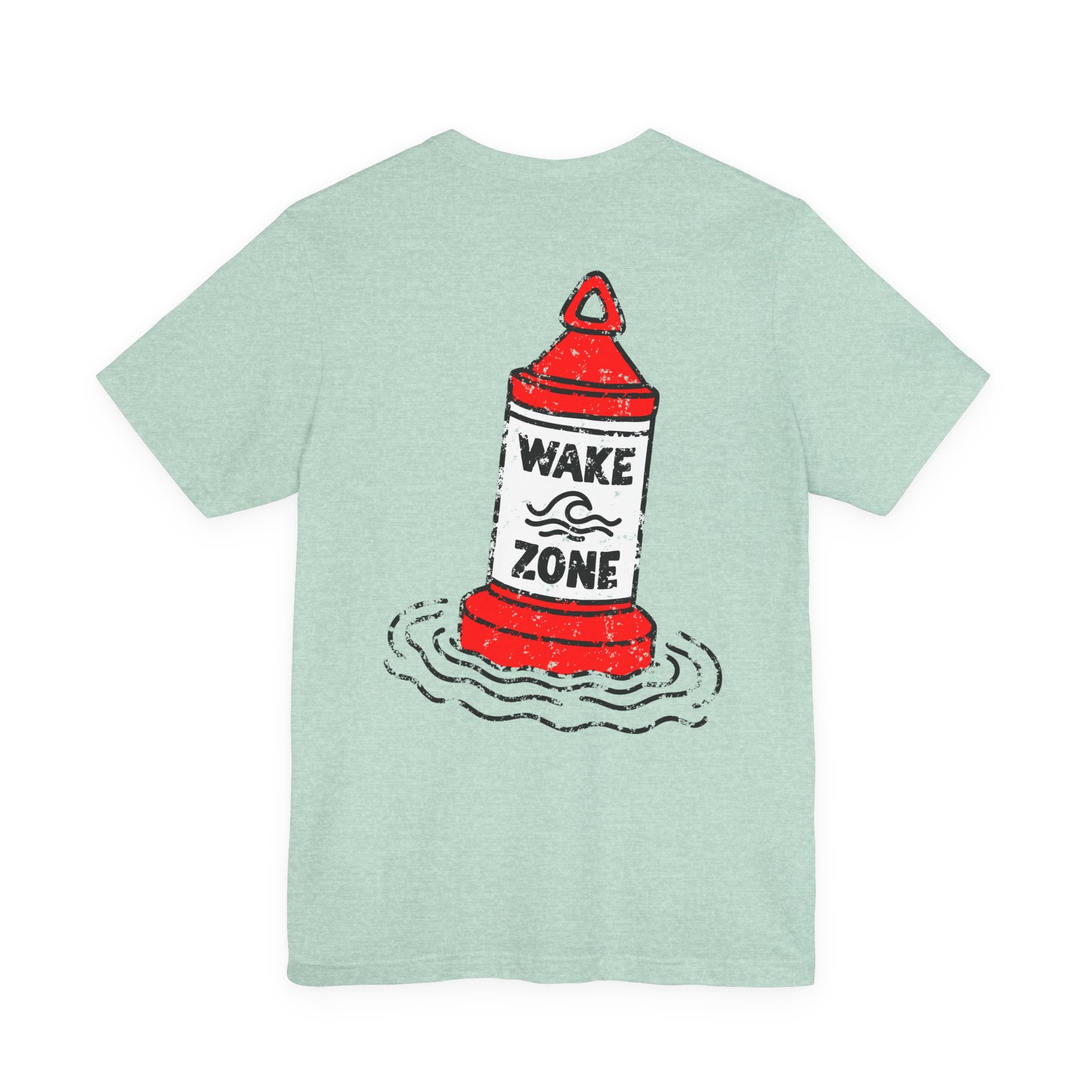 Wake Zone T-Shirt, Hand Drawn Back Design With Front Chest Logo, Bella Canvas T-Shirt