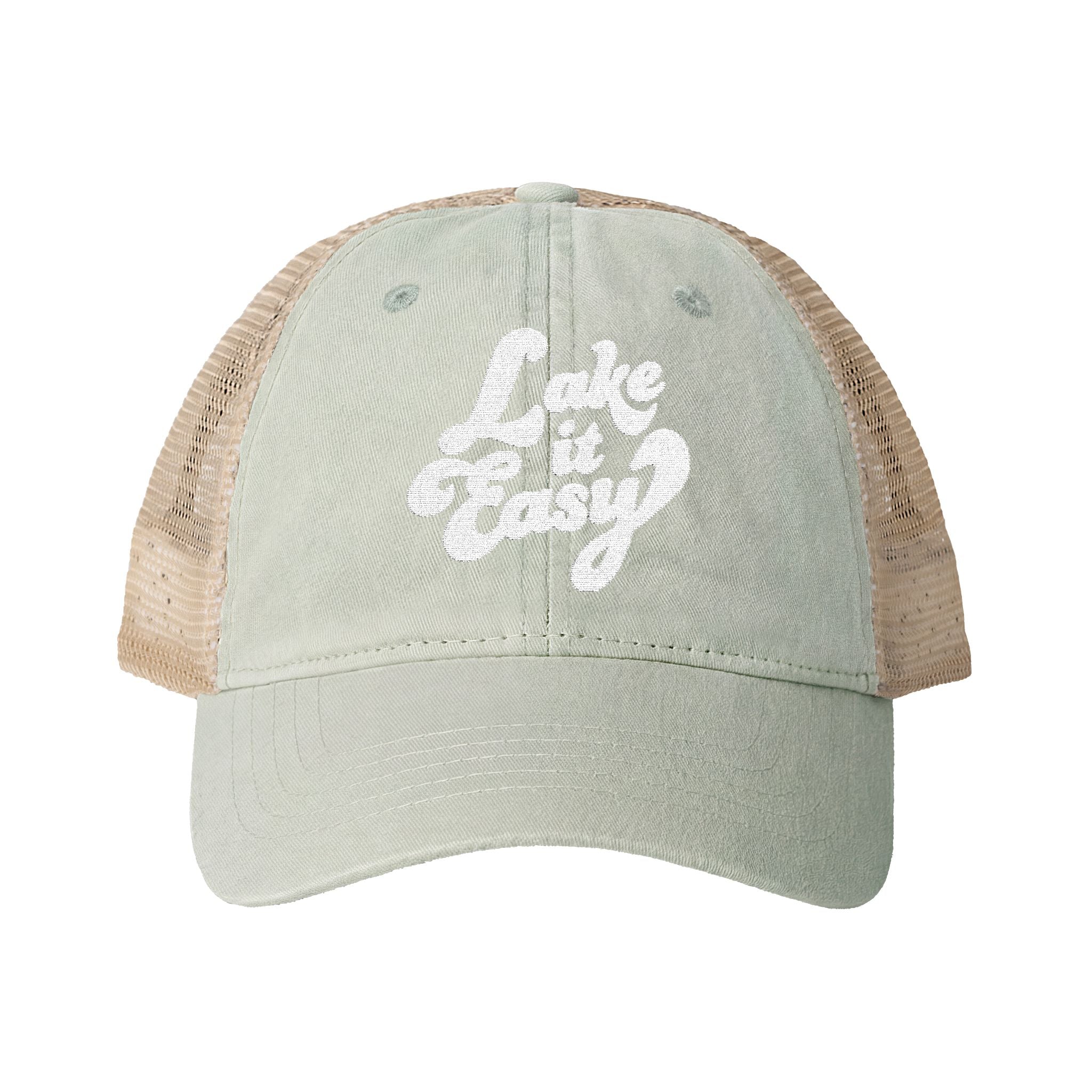 Lake It Easy Embroidered Women's Washed Mesh-Back Cap