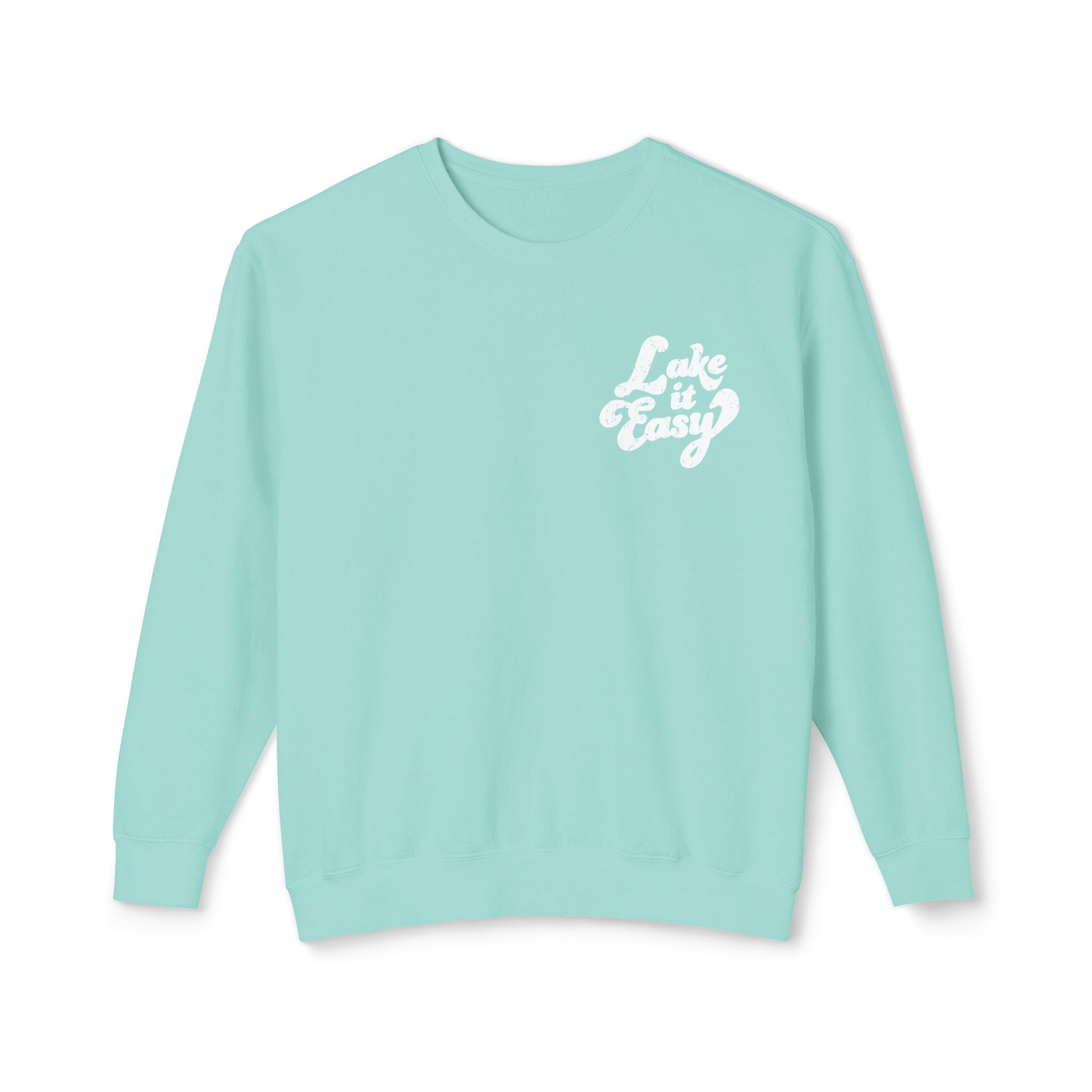 Lake It Easy Sweatshirt, Hand Drawn Design, Unisex Comfort Colors Sweatshirt