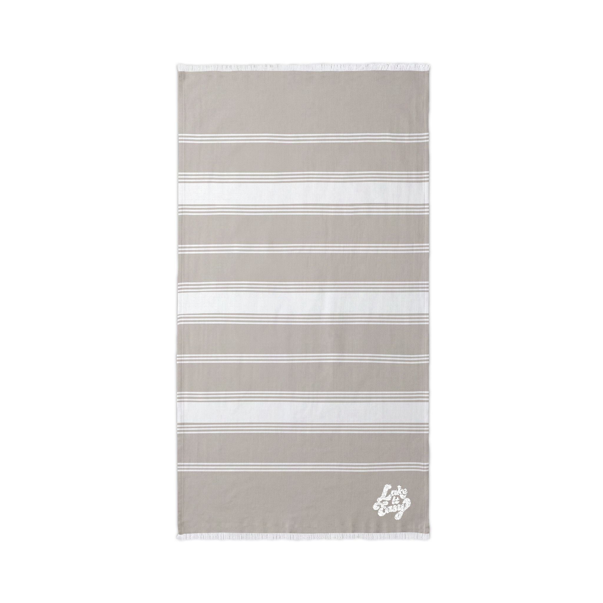 Embroidered Striped Beach Towel — Lightweight Turkish Throw
