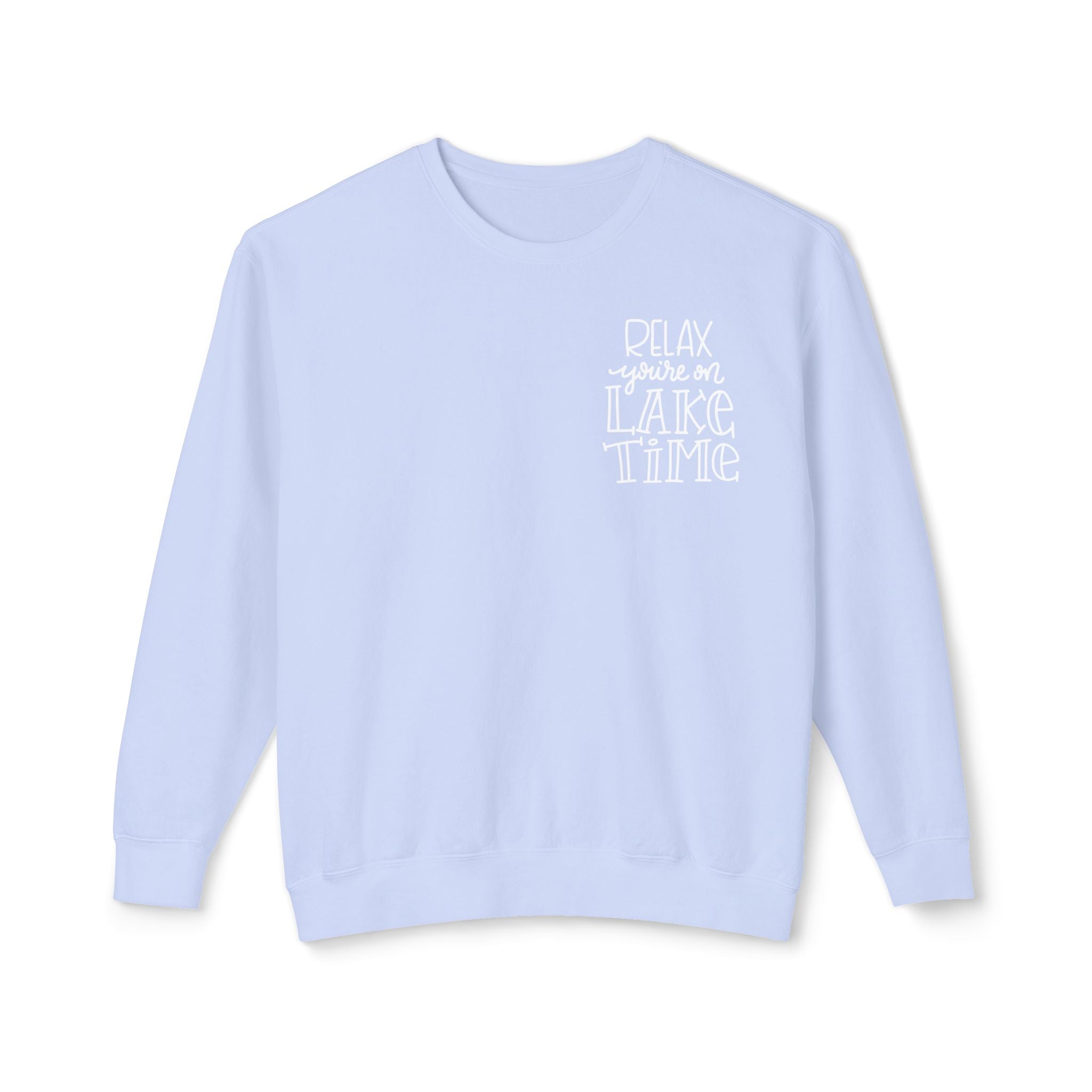 Relax You're On Lake Time Sweatshirt, Hand Drawn Design, Unisex Comfort Colors Sweatshirt