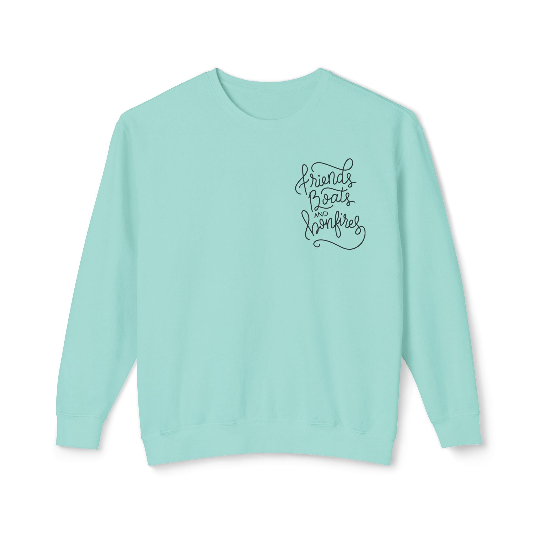 Friends Boats & Bonfires Sweatshirt, Hand Drawn Design, Unisex Comfort Colors Sweatshirt