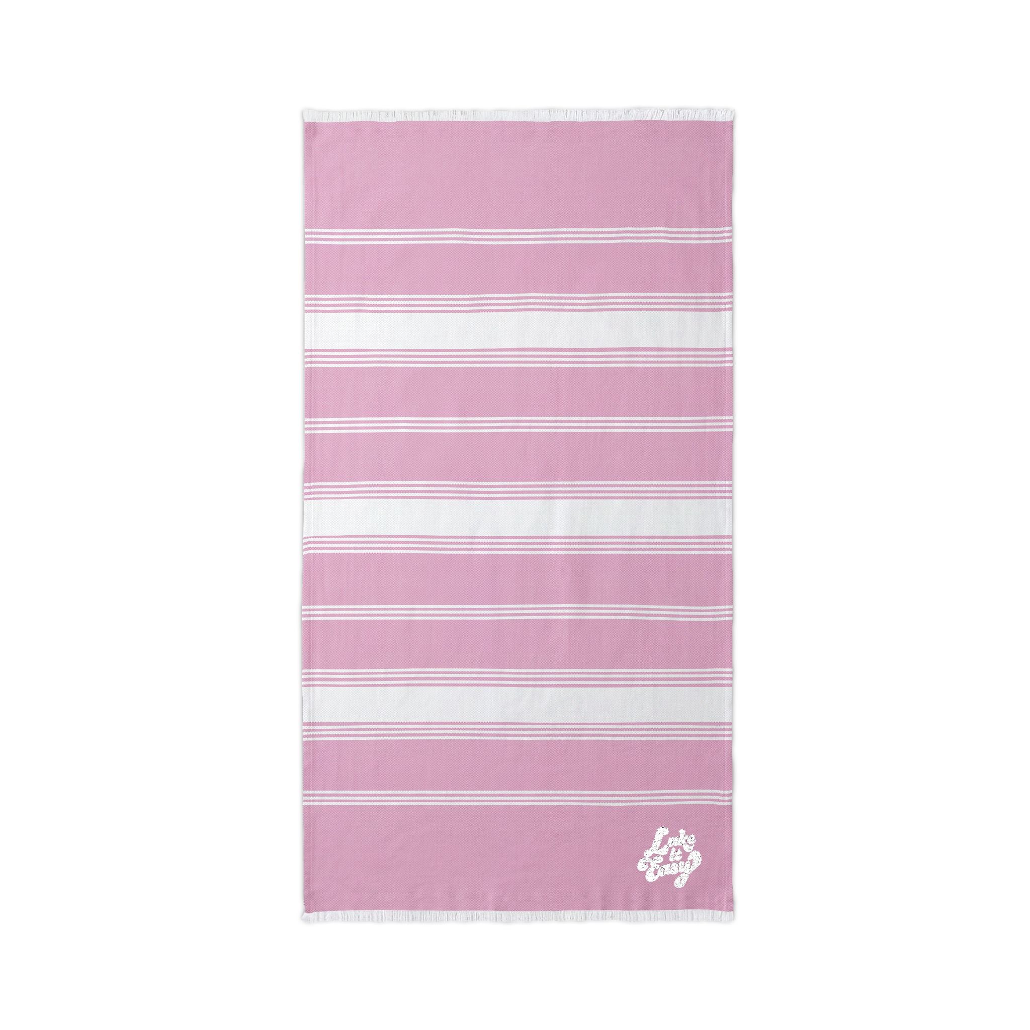 Embroidered Striped Beach Towel — Lightweight Turkish Throw