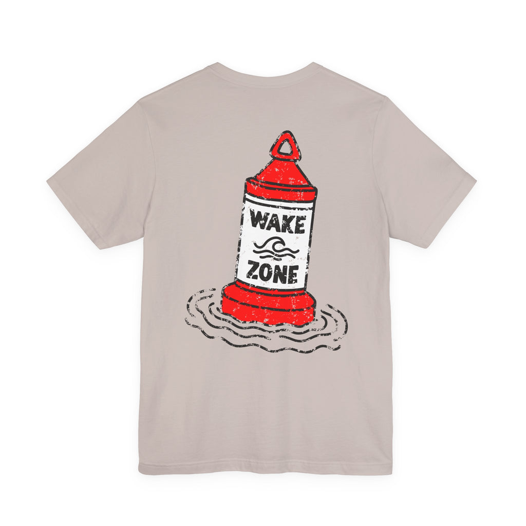 Wake Zone T-Shirt, Hand Drawn Back Design With Front Chest Logo, Bella Canvas T-Shirt