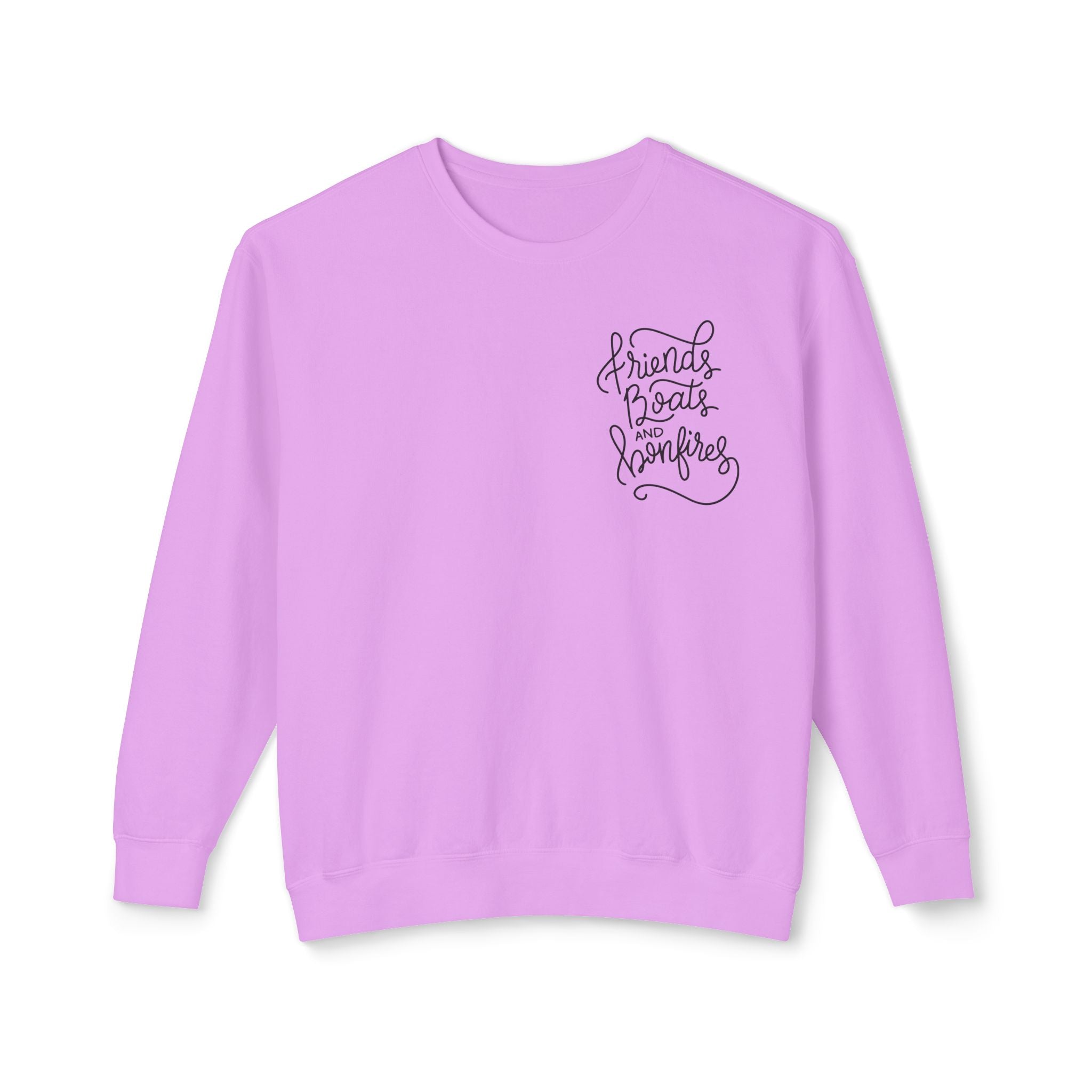 Friends Boats & Bonfires Sweatshirt, Hand Drawn Design, Unisex Comfort Colors Sweatshirt