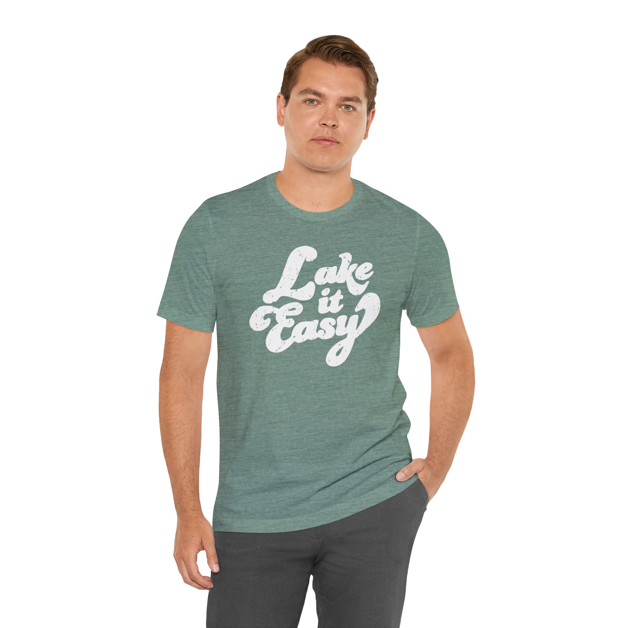 Lake It Easy T-Shirt, Hand Drawn Design, Bella Canvas T-Shirt