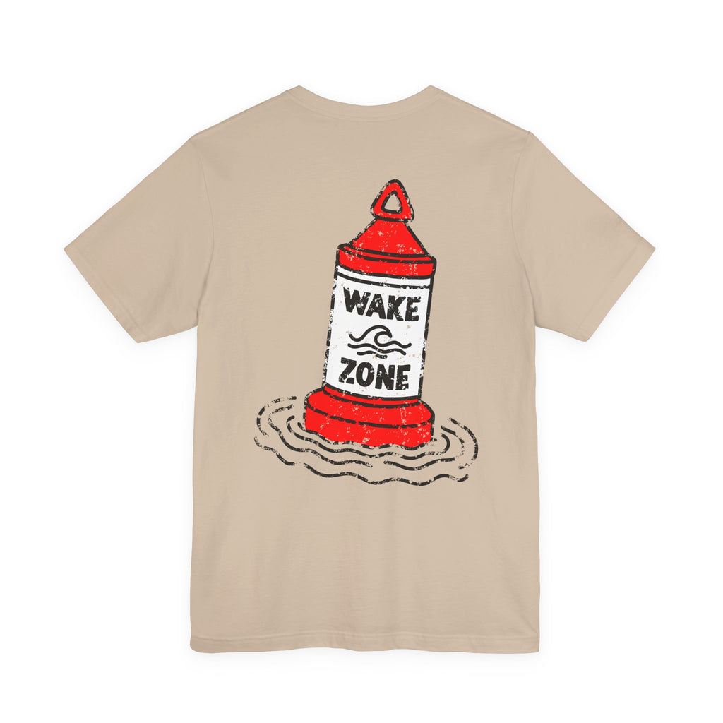 Wake Zone T-Shirt, Hand Drawn Back Design With Front Chest Logo, Bella Canvas T-Shirt