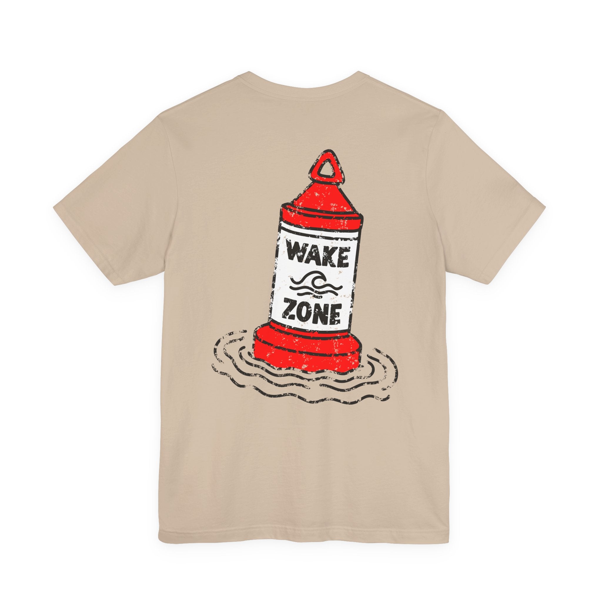 Wake Zone T-Shirt, Hand Drawn Back Design With Front Chest Logo, Bella Canvas T-Shirt