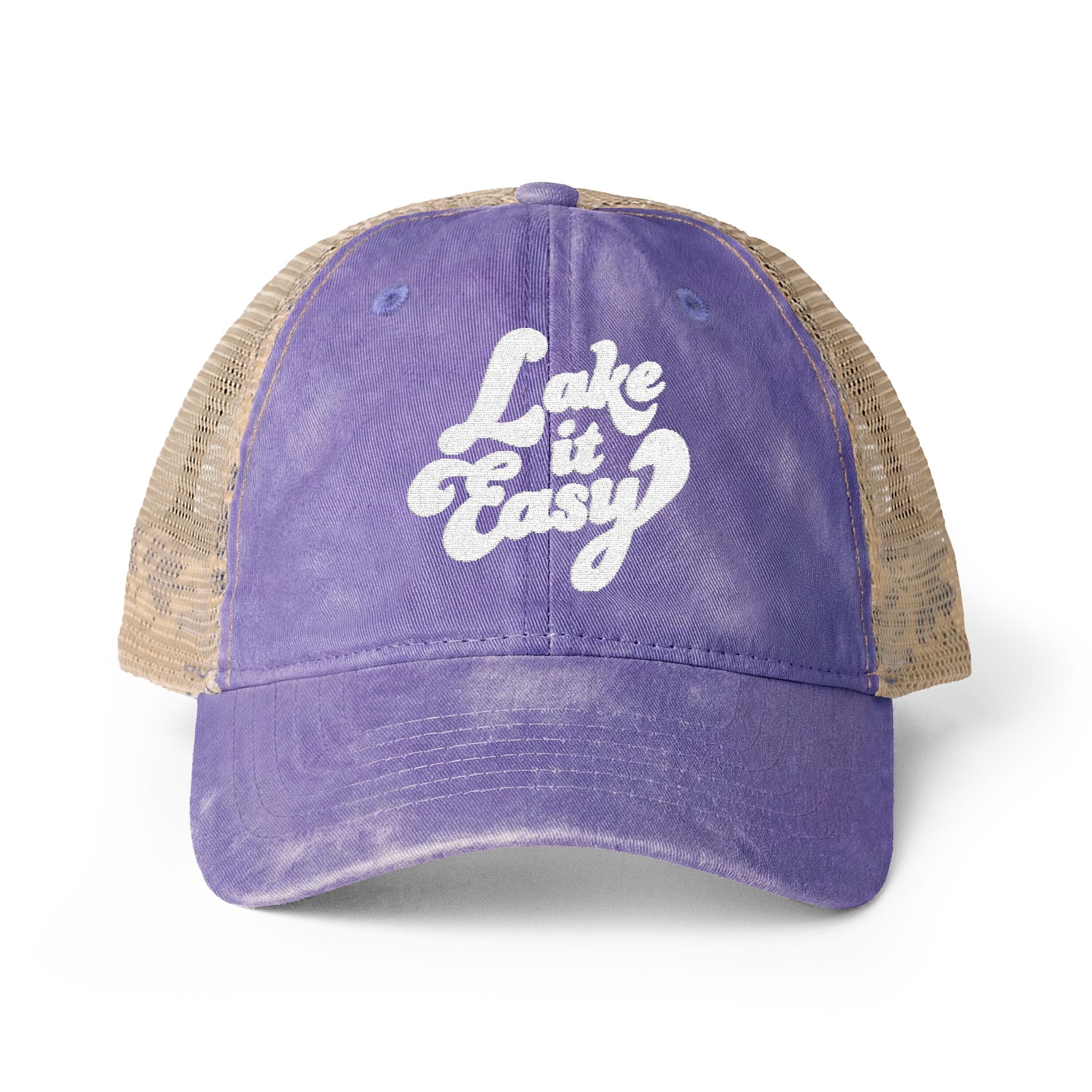 Lake It Easy Embroidered Women's Washed Mesh-Back Cap