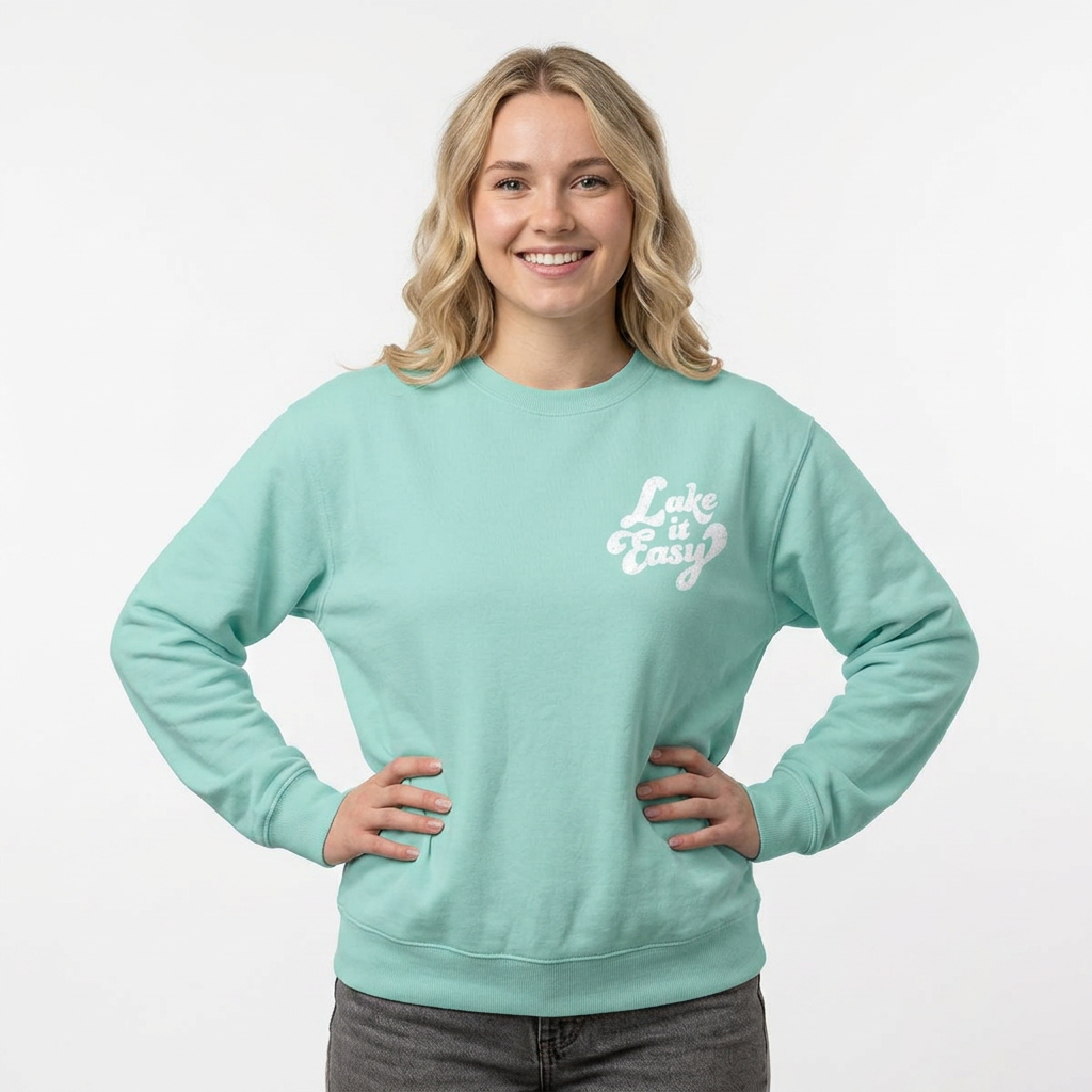 Lake It Easy Sweatshirt, Hand Drawn Design, Unisex Comfort Colors Sweatshirt