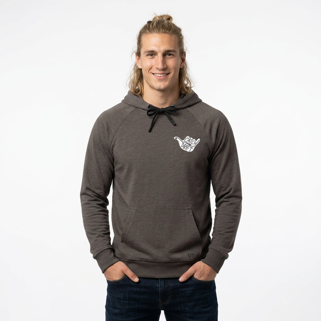 Catch My Drift Embroidered Hoodie, Hand Drawn Design, New Era Tri-Blend Hoodie