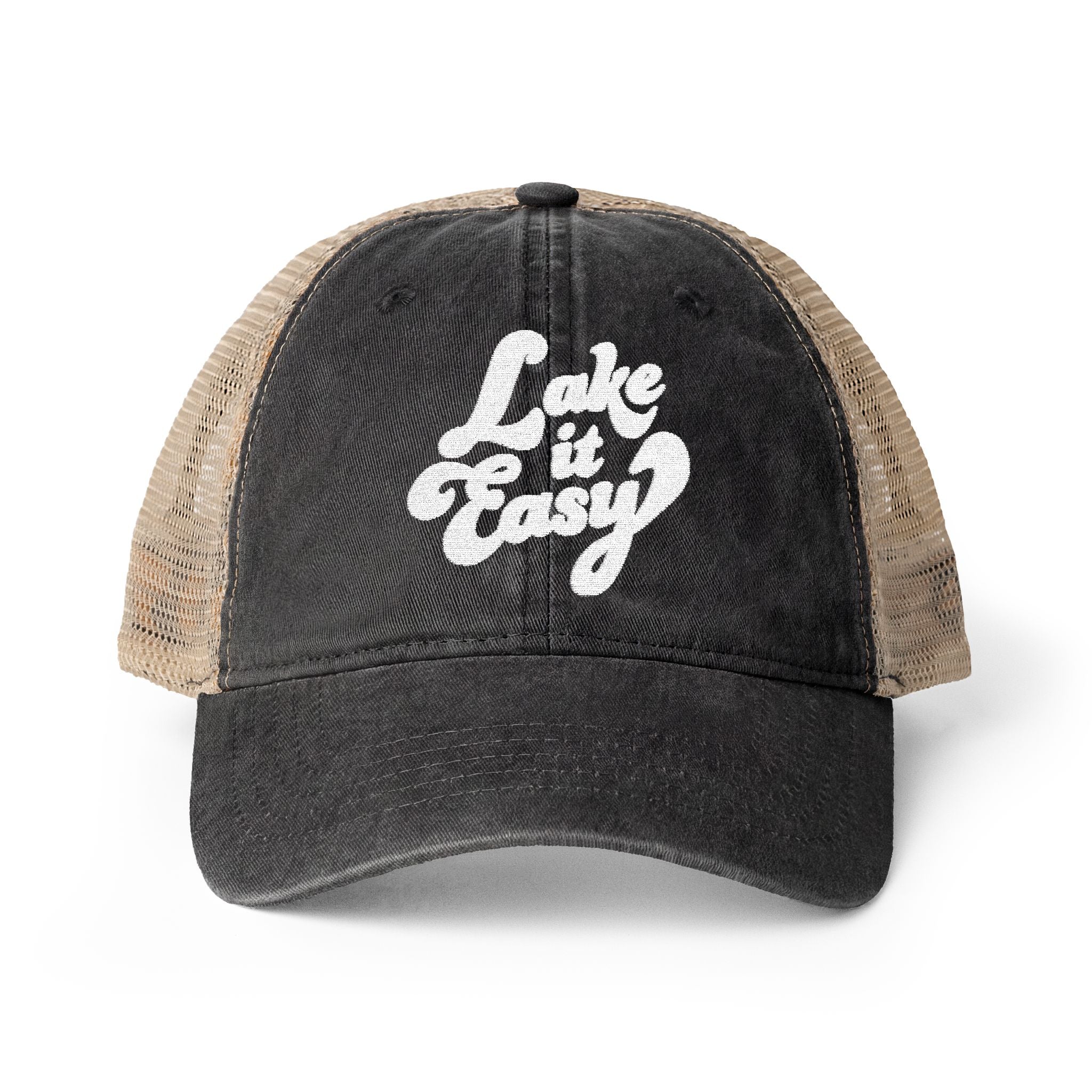 Lake It Easy Embroidered Women's Washed Mesh-Back Cap