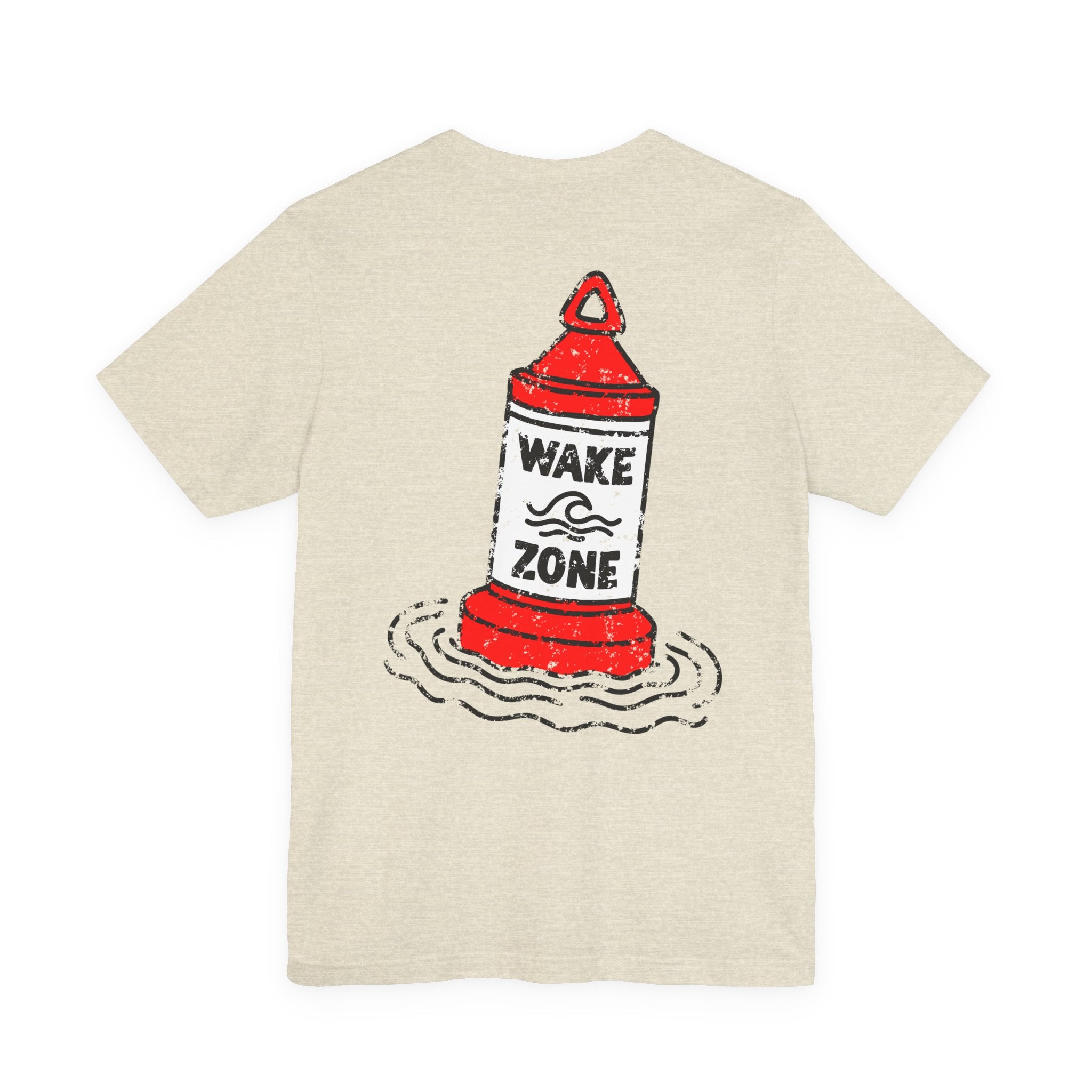 Wake Zone T-Shirt, Hand Drawn Back Design With Front Chest Logo, Bella Canvas T-Shirt