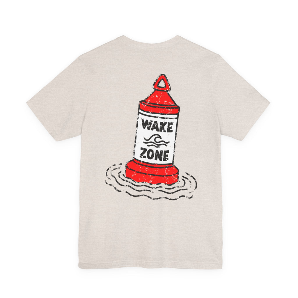 Wake Zone T-Shirt, Hand Drawn Back Design With Front Chest Logo, Bella Canvas T-Shirt