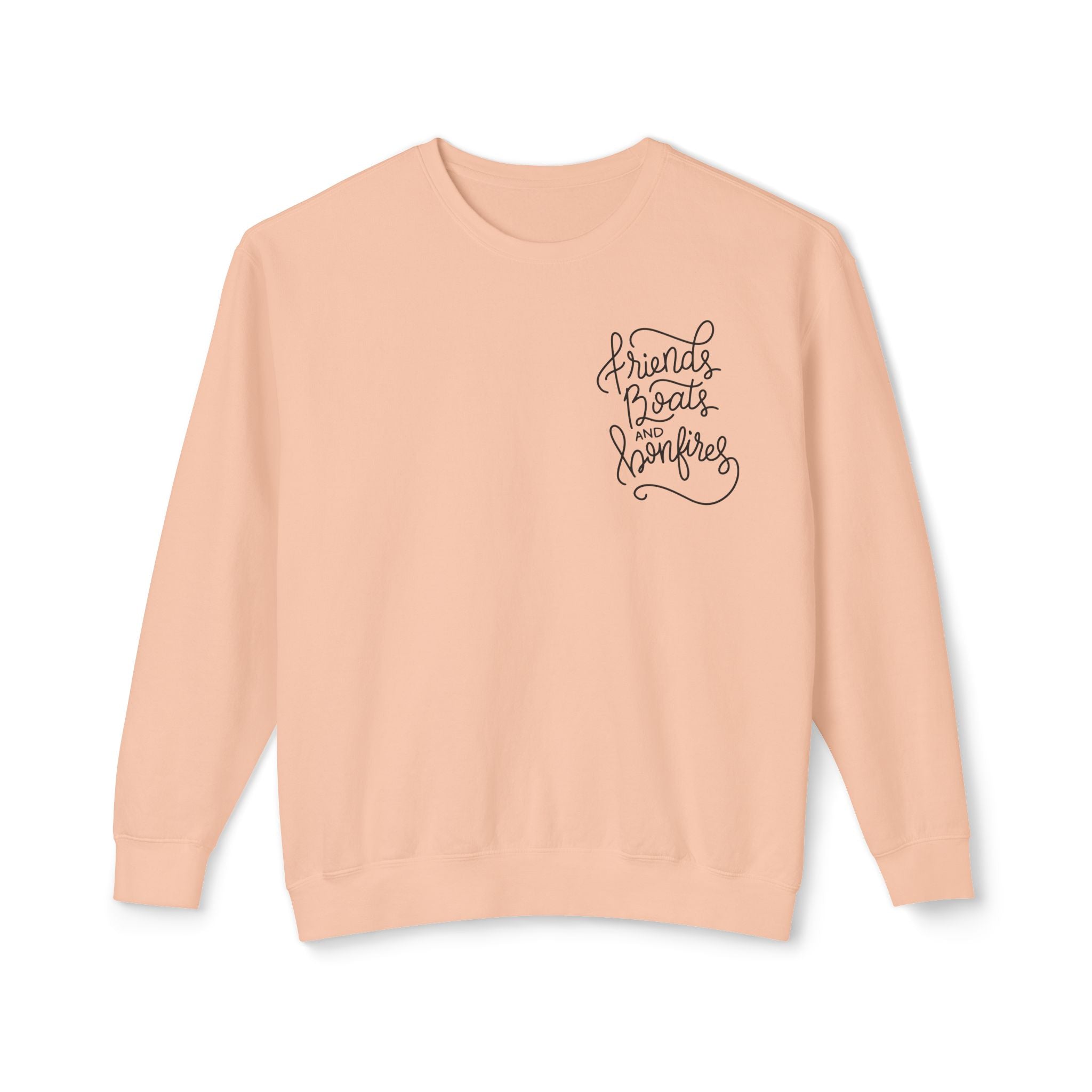 Friends Boats & Bonfires Sweatshirt, Hand Drawn Design, Unisex Comfort Colors Sweatshirt
