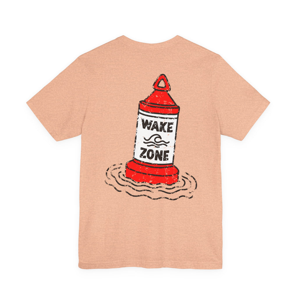 Wake Zone T-Shirt, Hand Drawn Back Design With Front Chest Logo, Bella Canvas T-Shirt