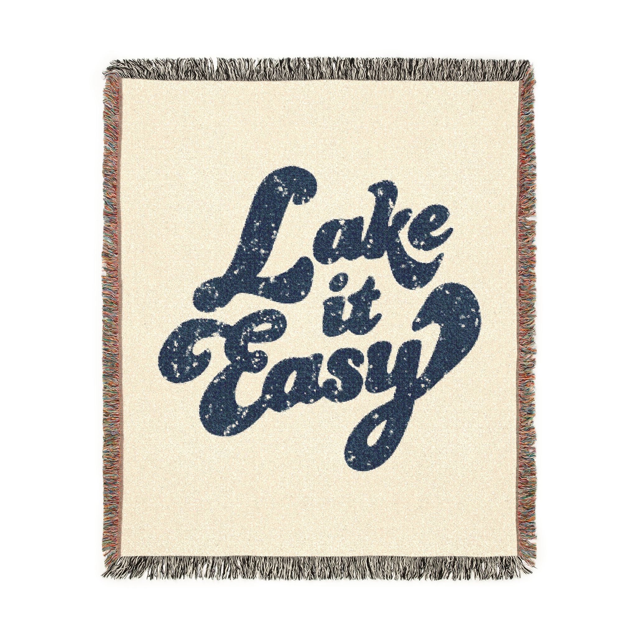 Lake It Easy Woven Blanket - Custom Throw for Cozy Home, Gift for New Homeowners, Housewarming, or Special Occasions