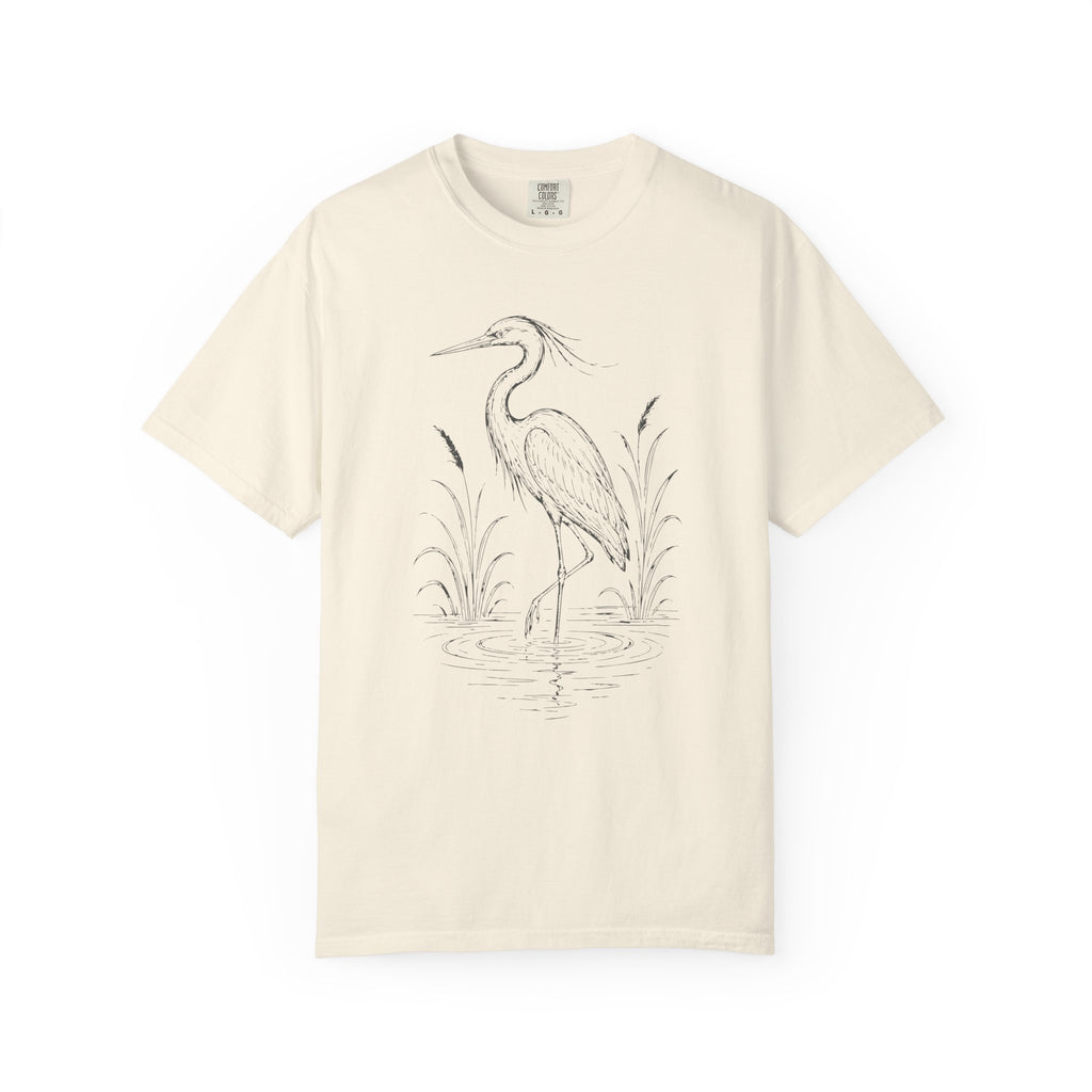 Crane Line Art T-Shirt - Comfort Colors