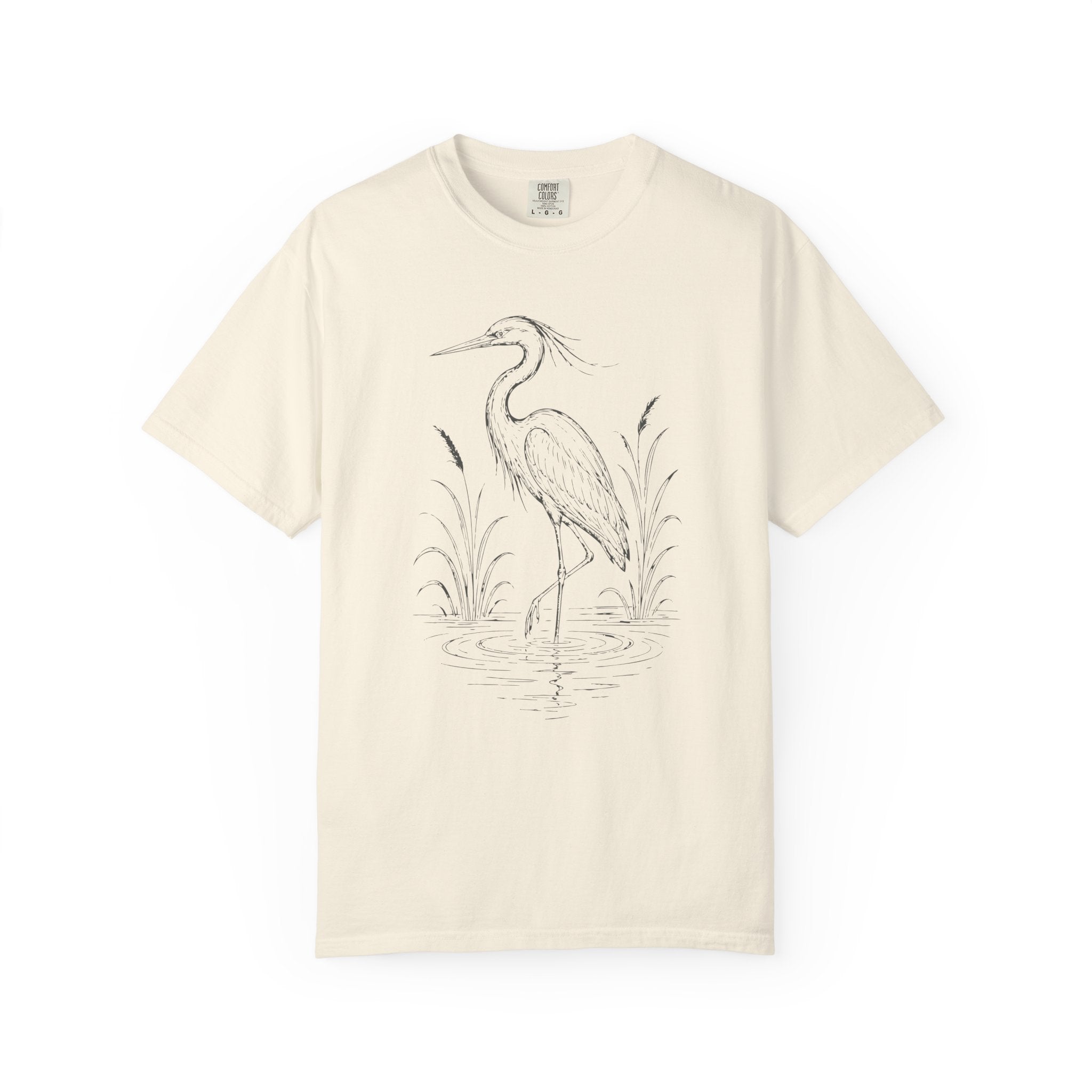 Crane Line Art T-Shirt - Comfort Colors