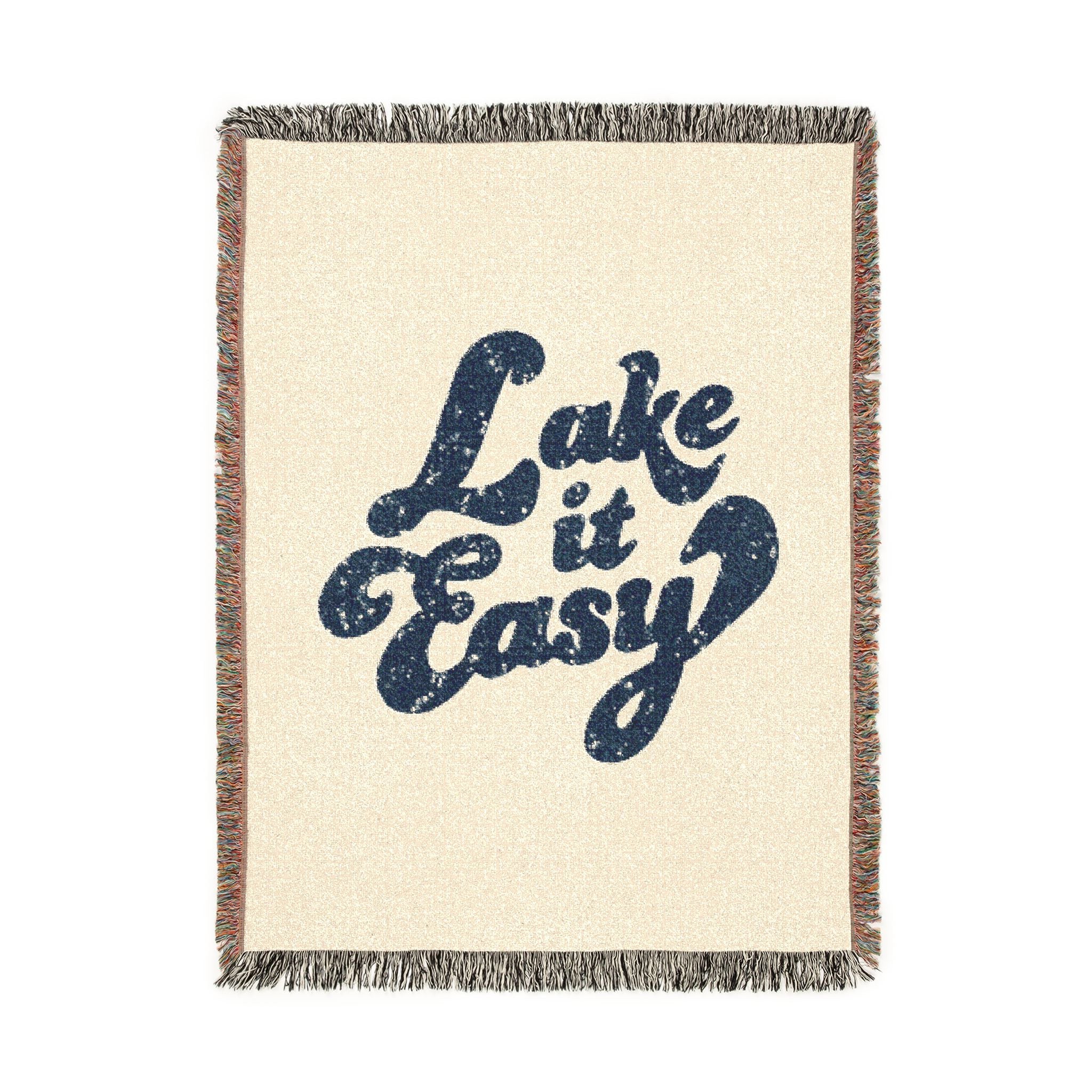 Lake It Easy Woven Blanket - Custom Throw for Cozy Home, Gift for New Homeowners, Housewarming, or Special Occasions