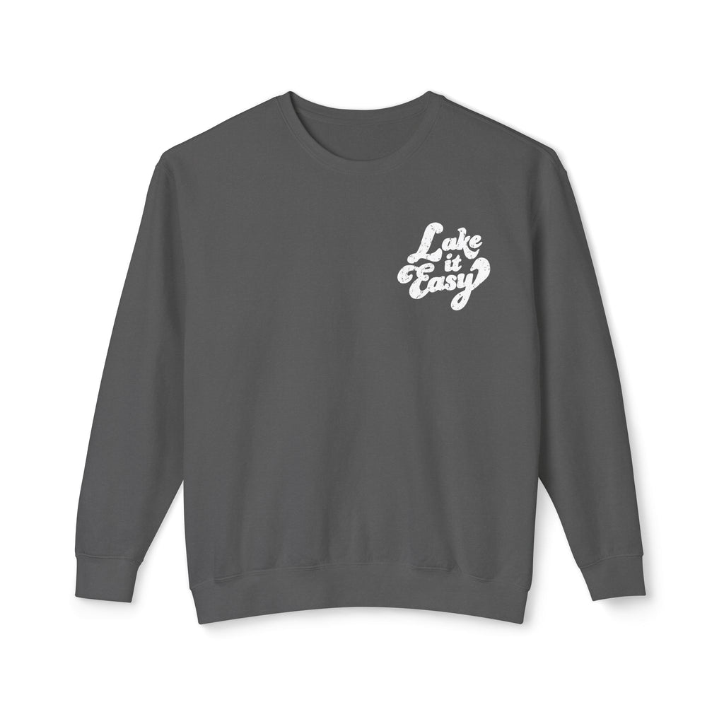 Lake It Easy Sweatshirt, Hand Drawn Design, Unisex Comfort Colors Sweatshirt