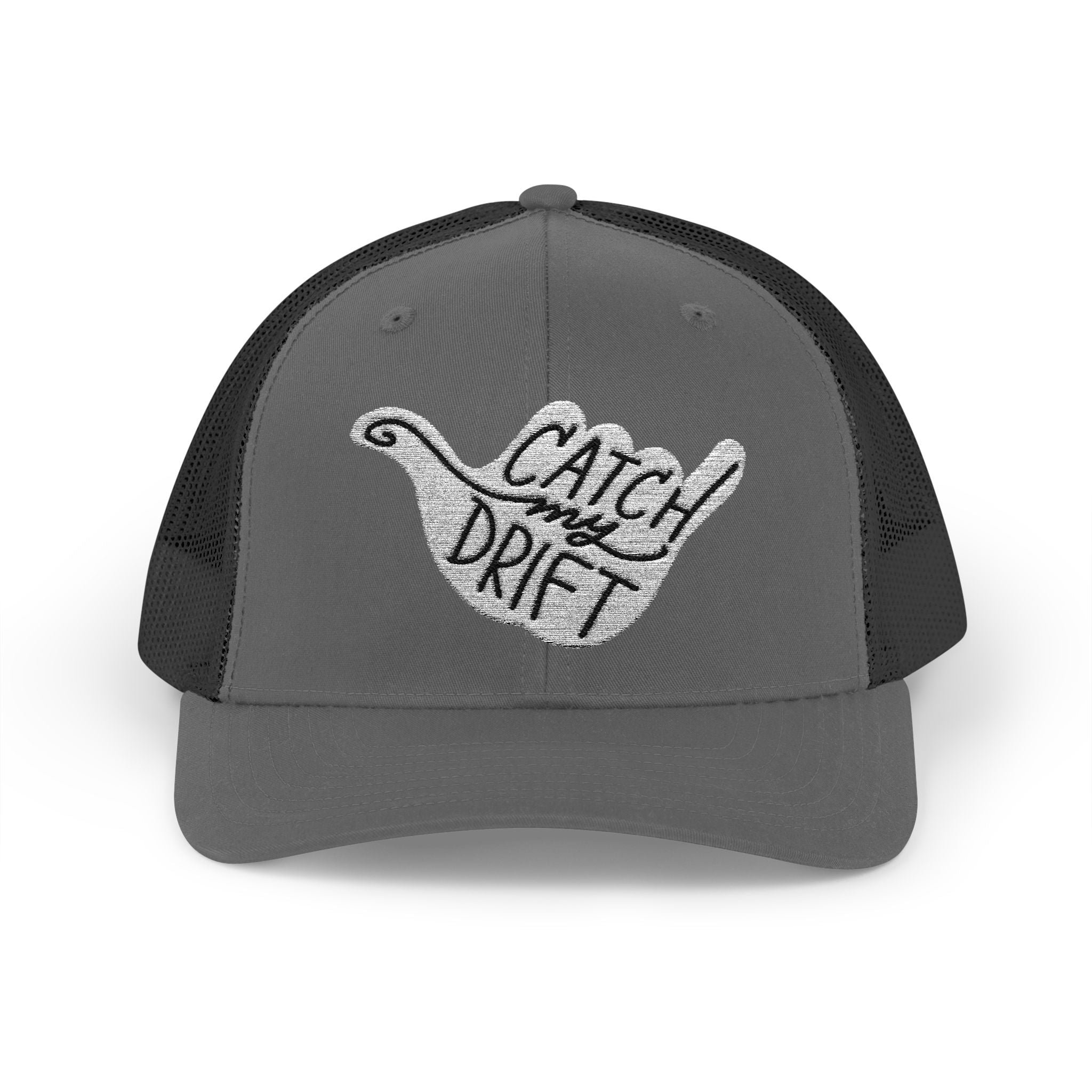 Catch My Drift Trucker Hat, Retro Surf Sign Snapback Cap