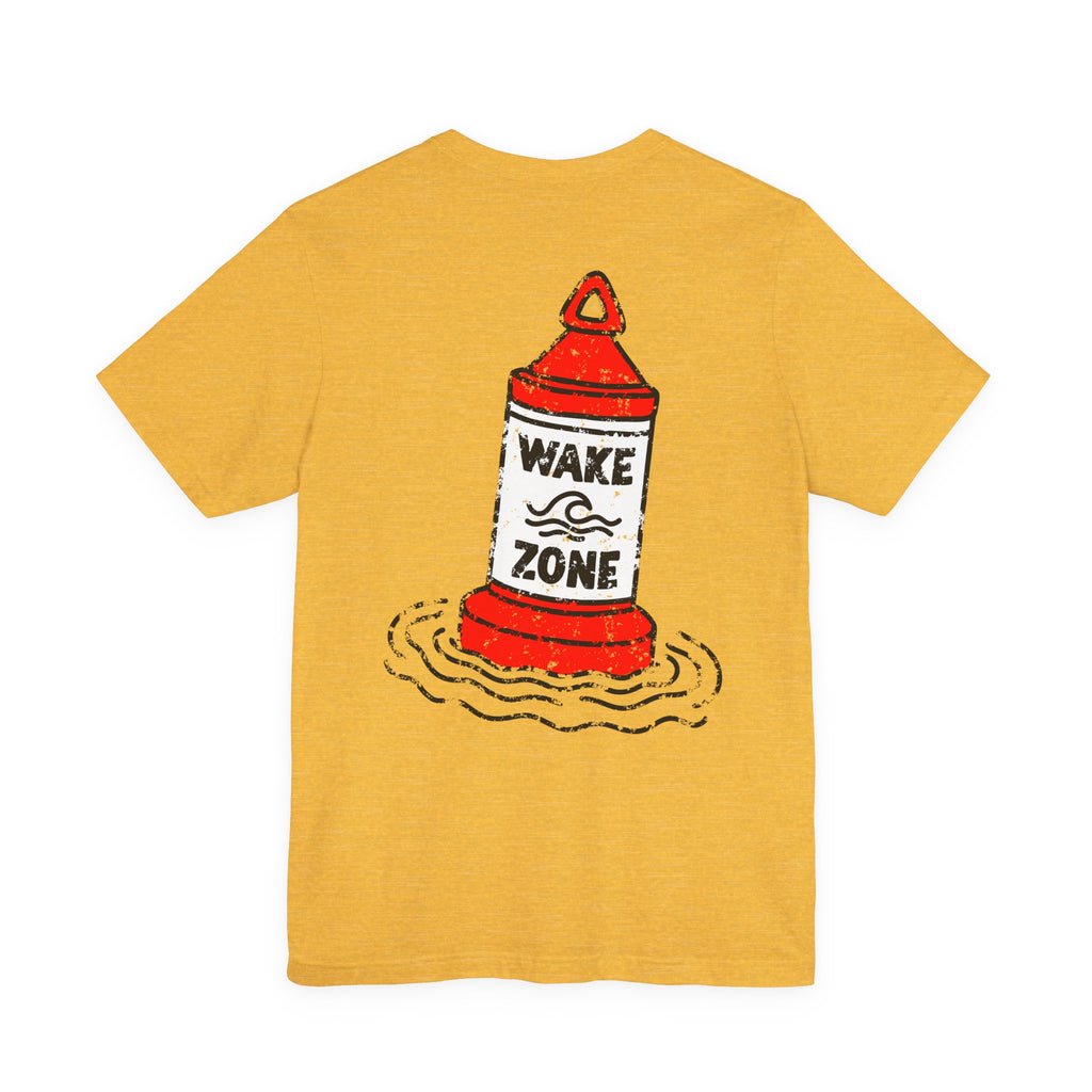 Wake Zone T-Shirt, Hand Drawn Back Design With Front Chest Logo, Bella Canvas T-Shirt