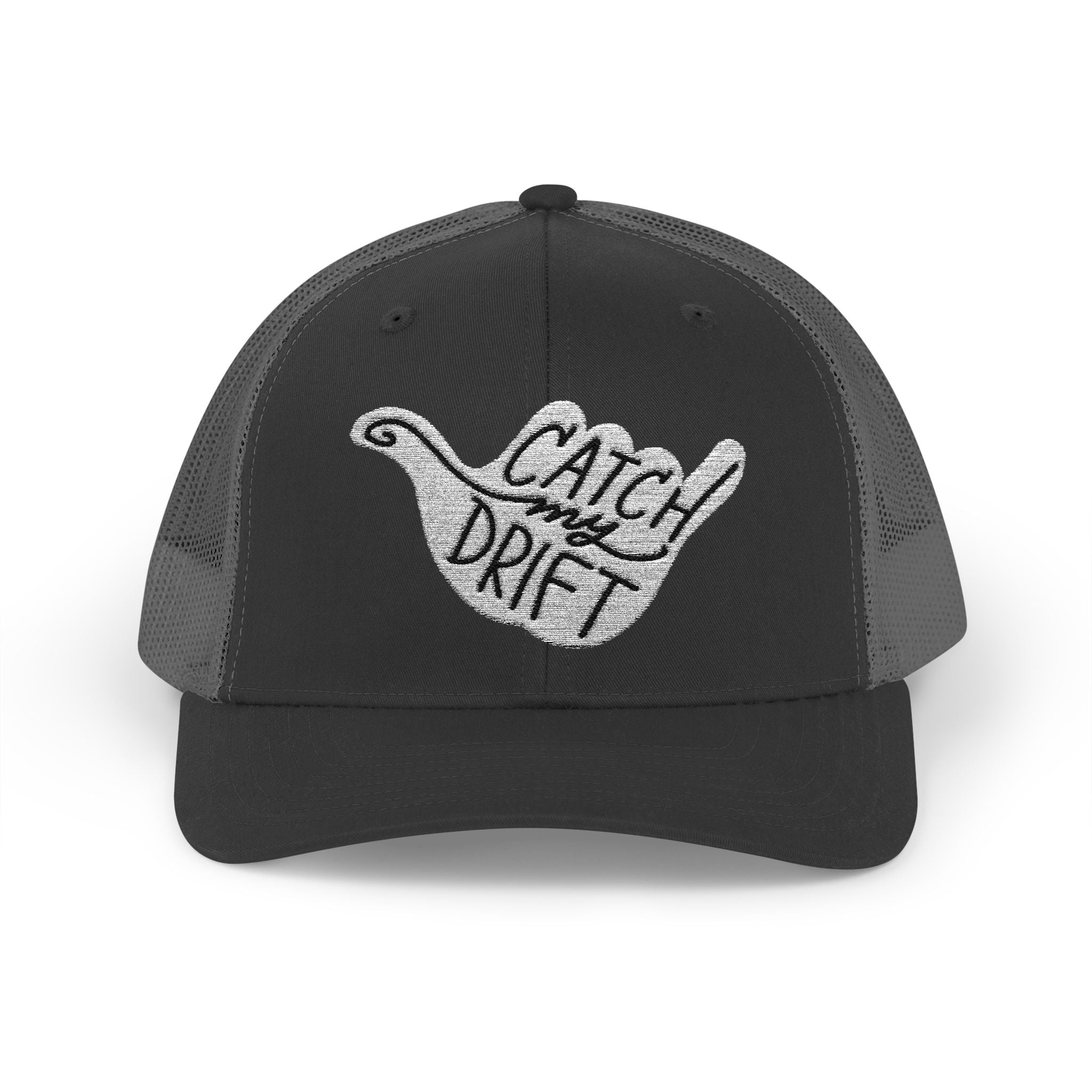 Catch My Drift Trucker Hat, Retro Surf Sign Snapback Cap