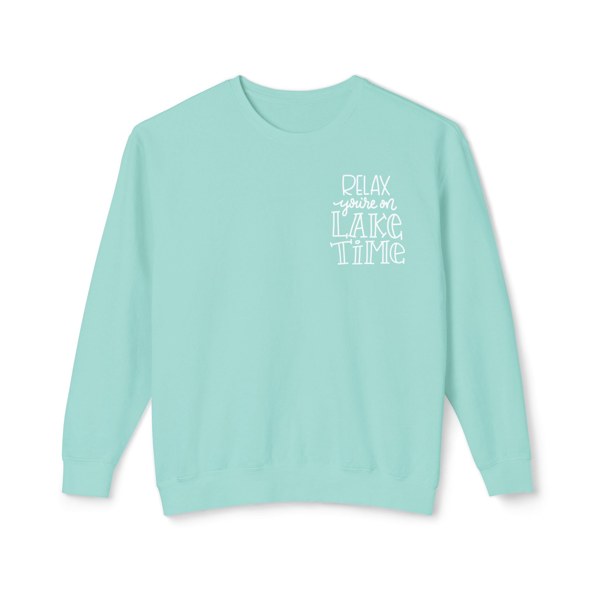 Relax You're On Lake Time Sweatshirt, Hand Drawn Design, Unisex Comfort Colors Sweatshirt