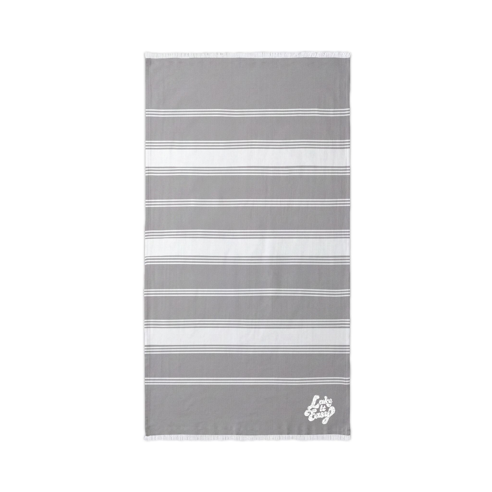 Embroidered Striped Beach Towel — Lightweight Turkish Throw