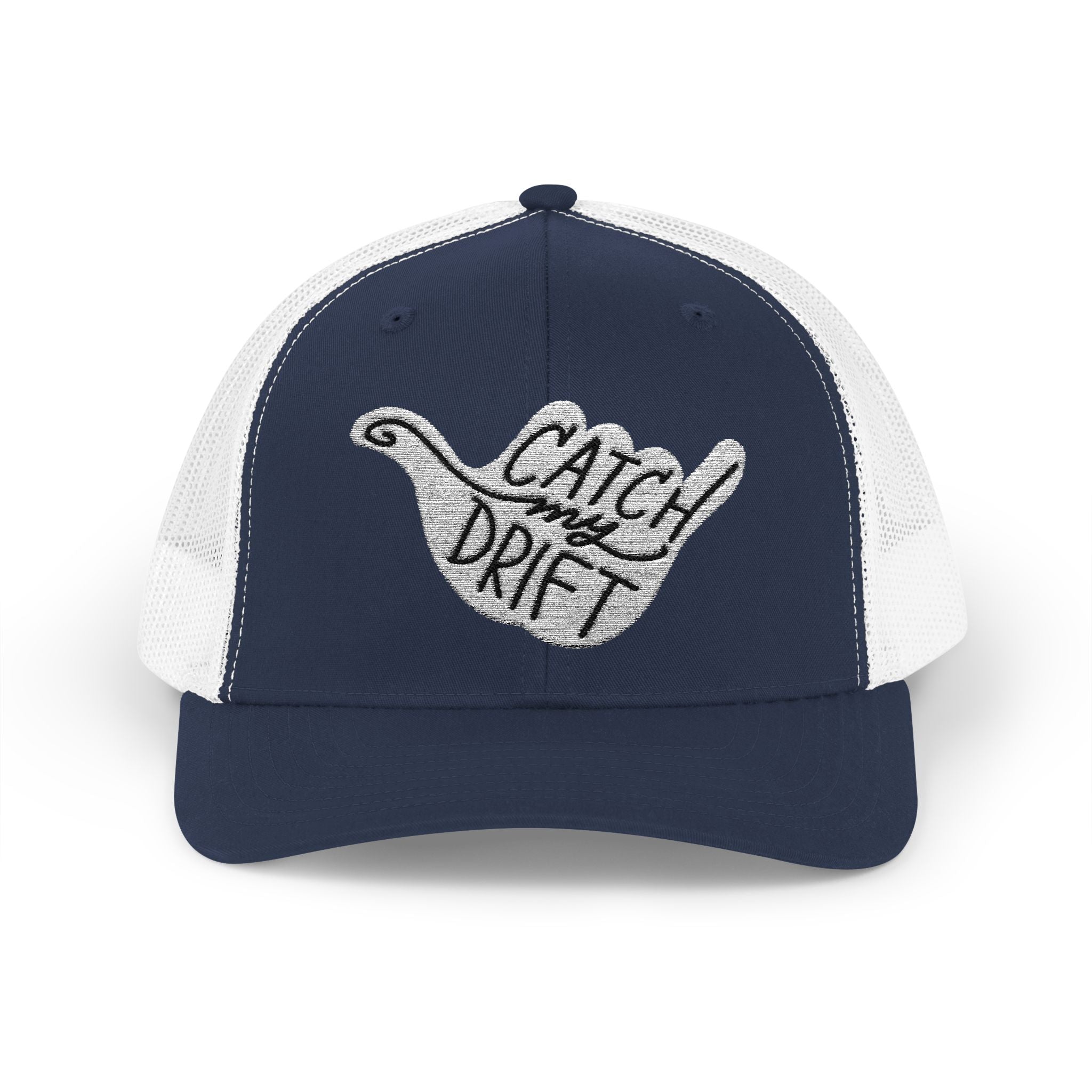 Catch My Drift Trucker Hat, Retro Surf Sign Snapback Cap