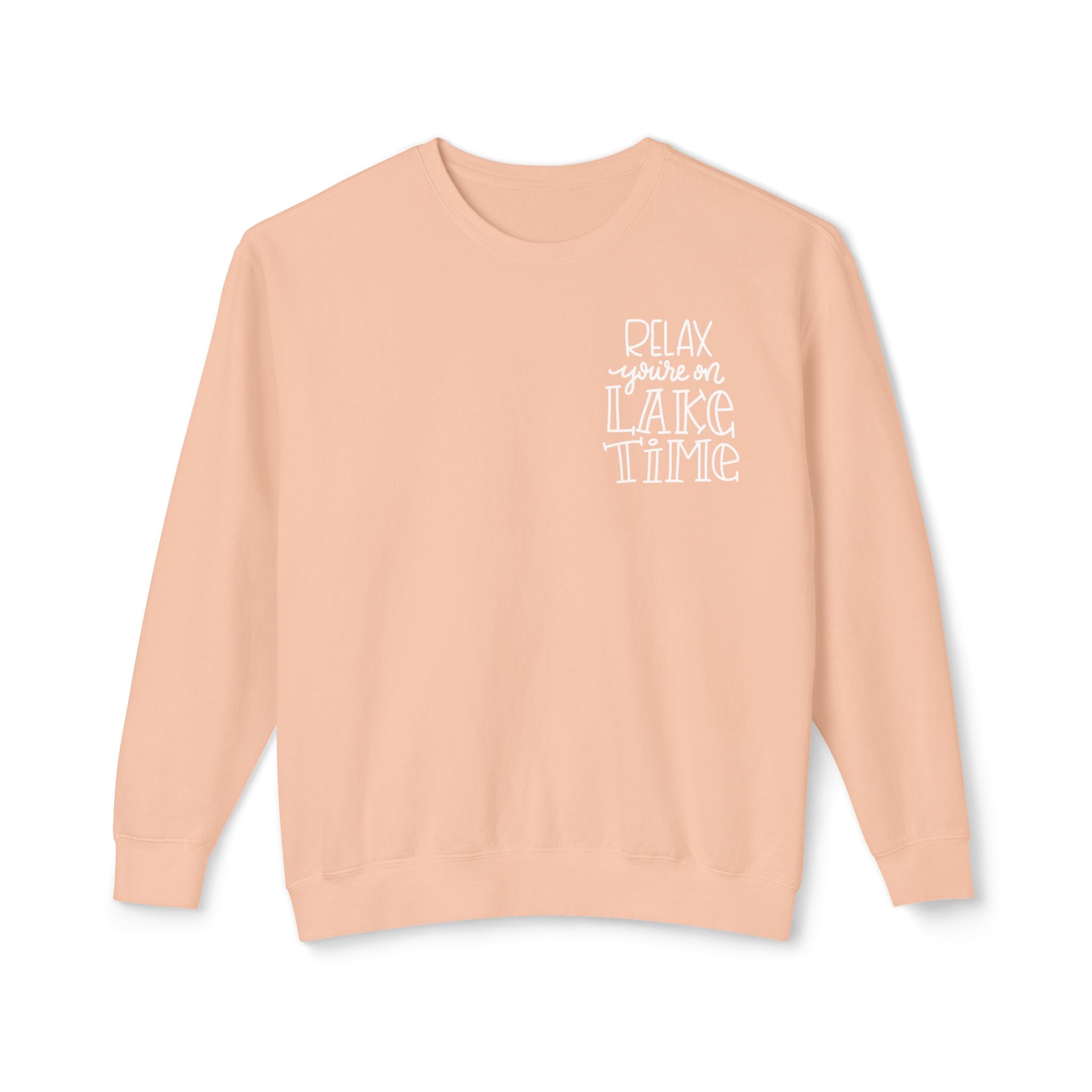 Relax You're On Lake Time Sweatshirt, Hand Drawn Design, Unisex Comfort Colors Sweatshirt