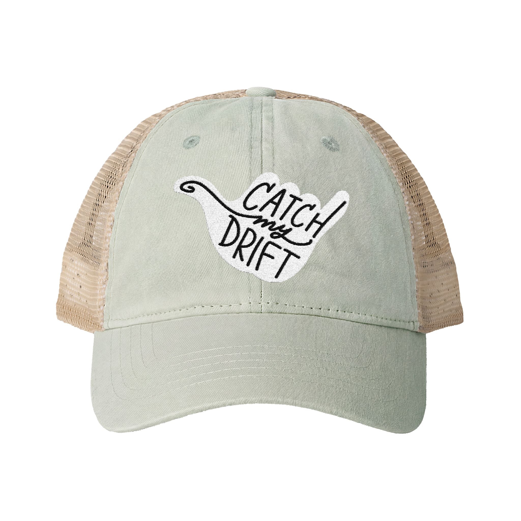 Catch My Drift Embroidered Women's Washed Mesh-Back Cap