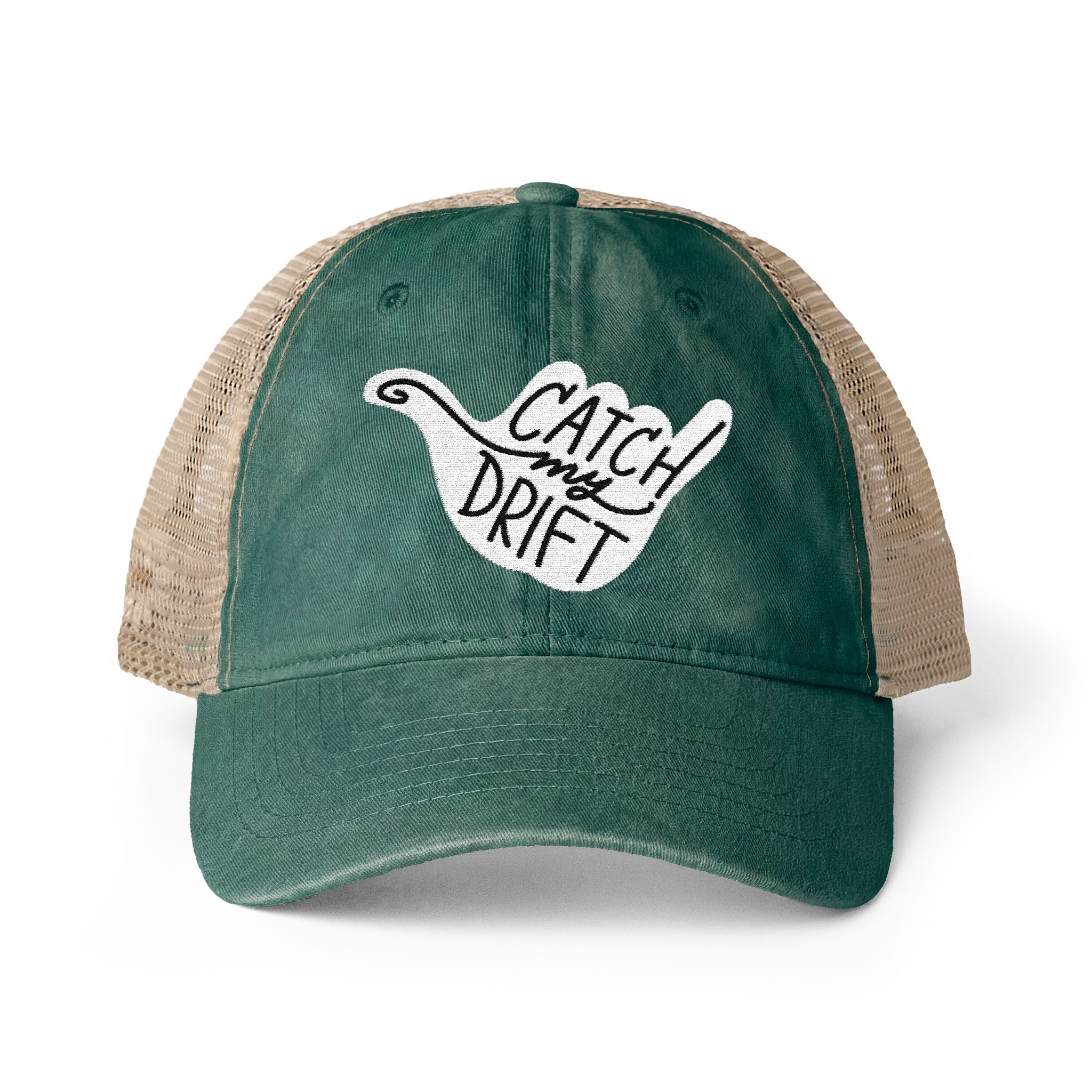 Catch My Drift Embroidered Women's Washed Mesh-Back Cap
