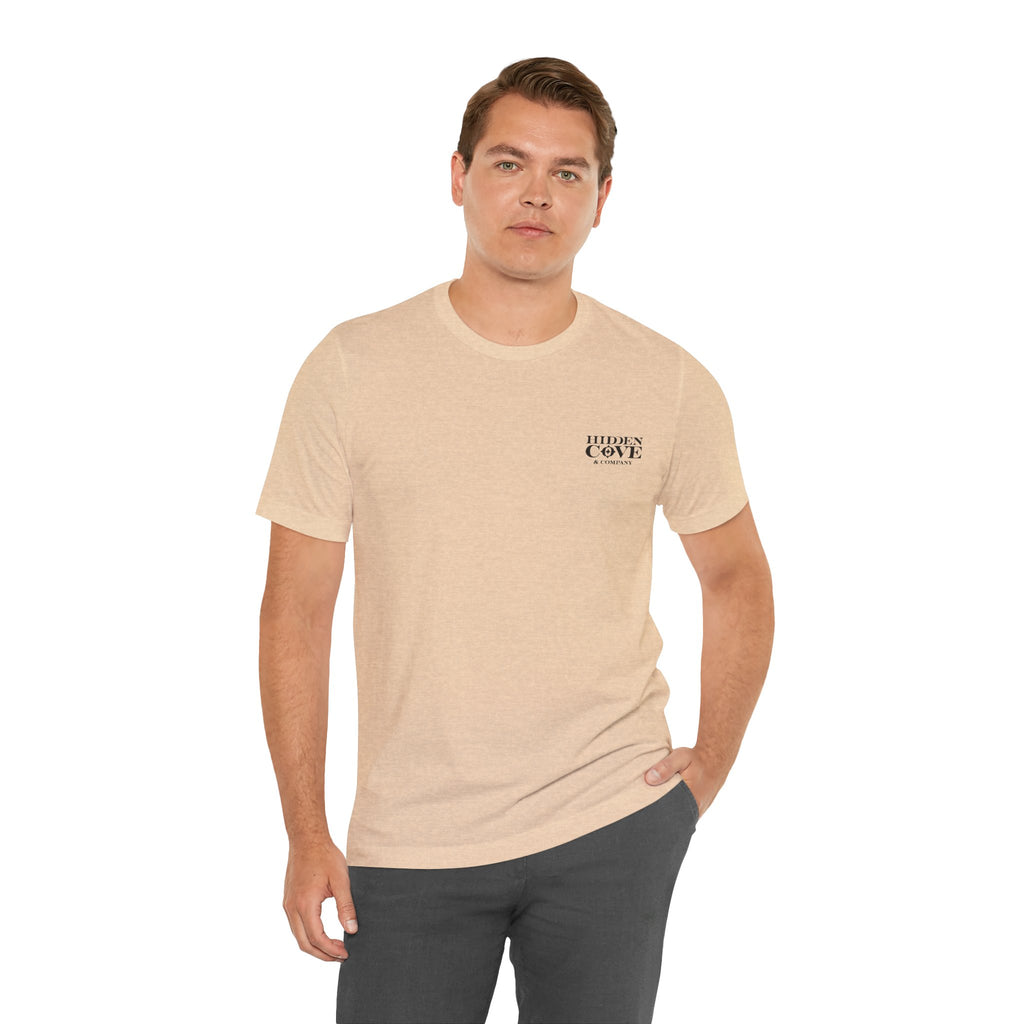 Wake Zone T-Shirt, Hand Drawn Back Design With Front Chest Logo, Bella Canvas T-Shirt