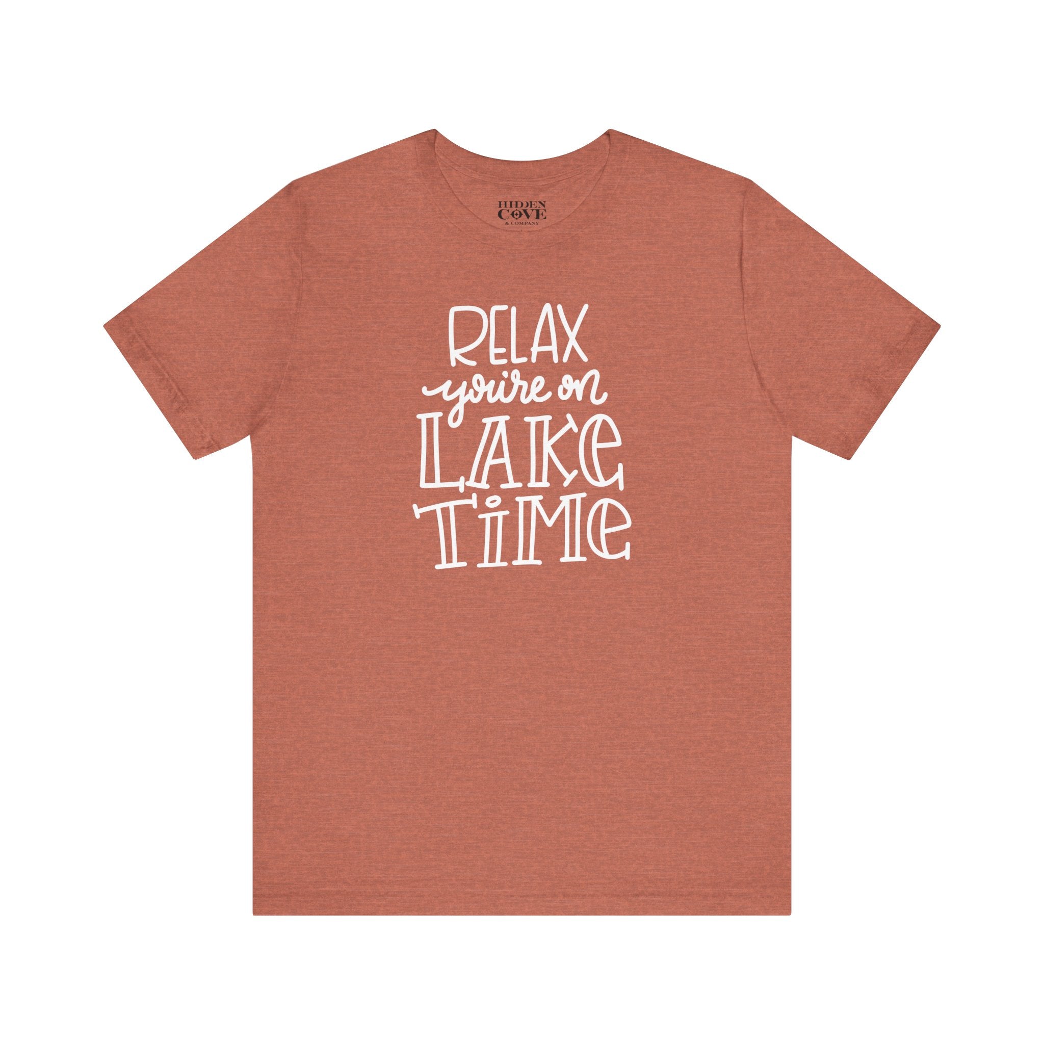 Relax You're On Lake Time Tee, Handlettered Design T-Shirt, Lake Adventure Shirt, Lake Day Gift, Summer Vacation Apparel