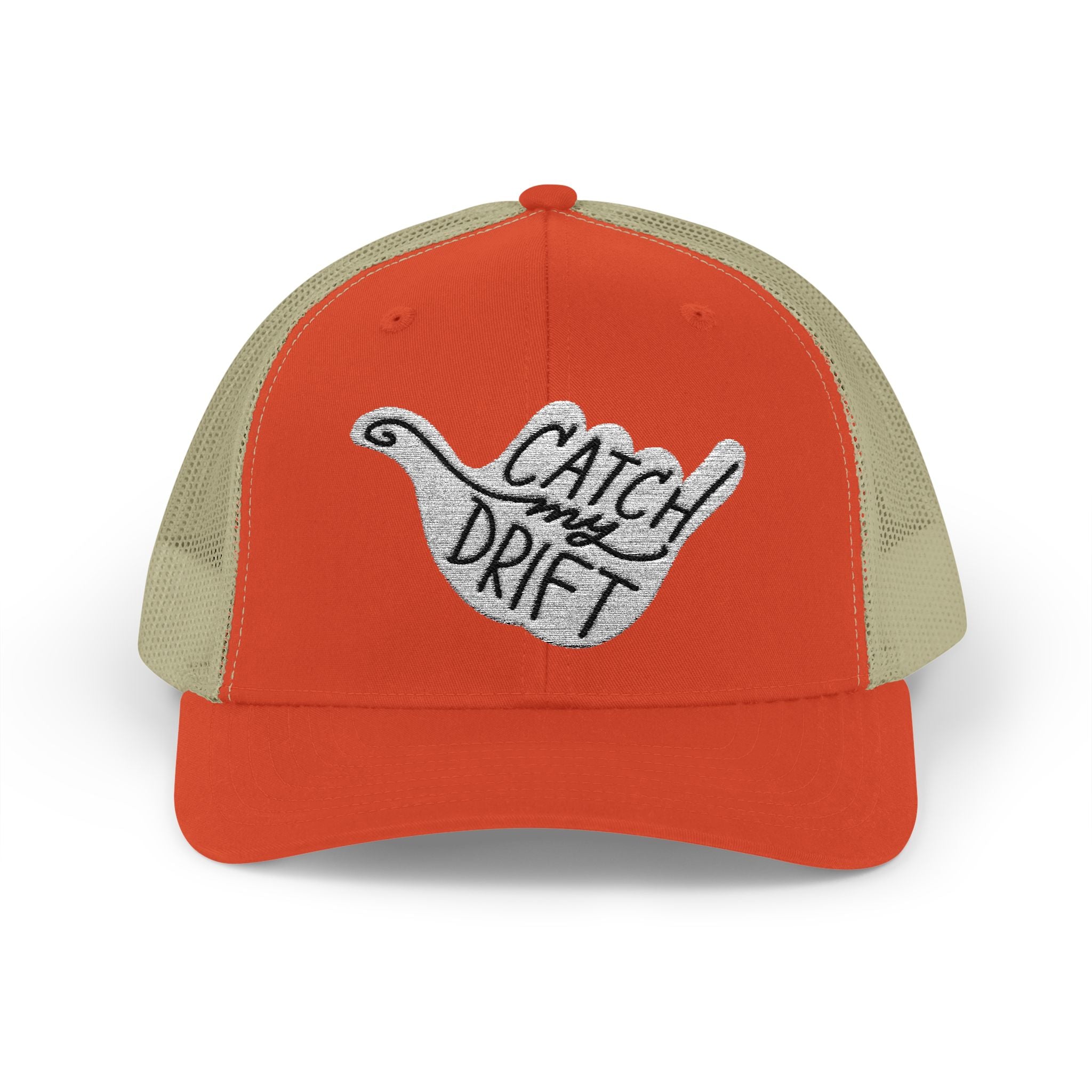 Catch My Drift Trucker Hat, Retro Surf Sign Snapback Cap