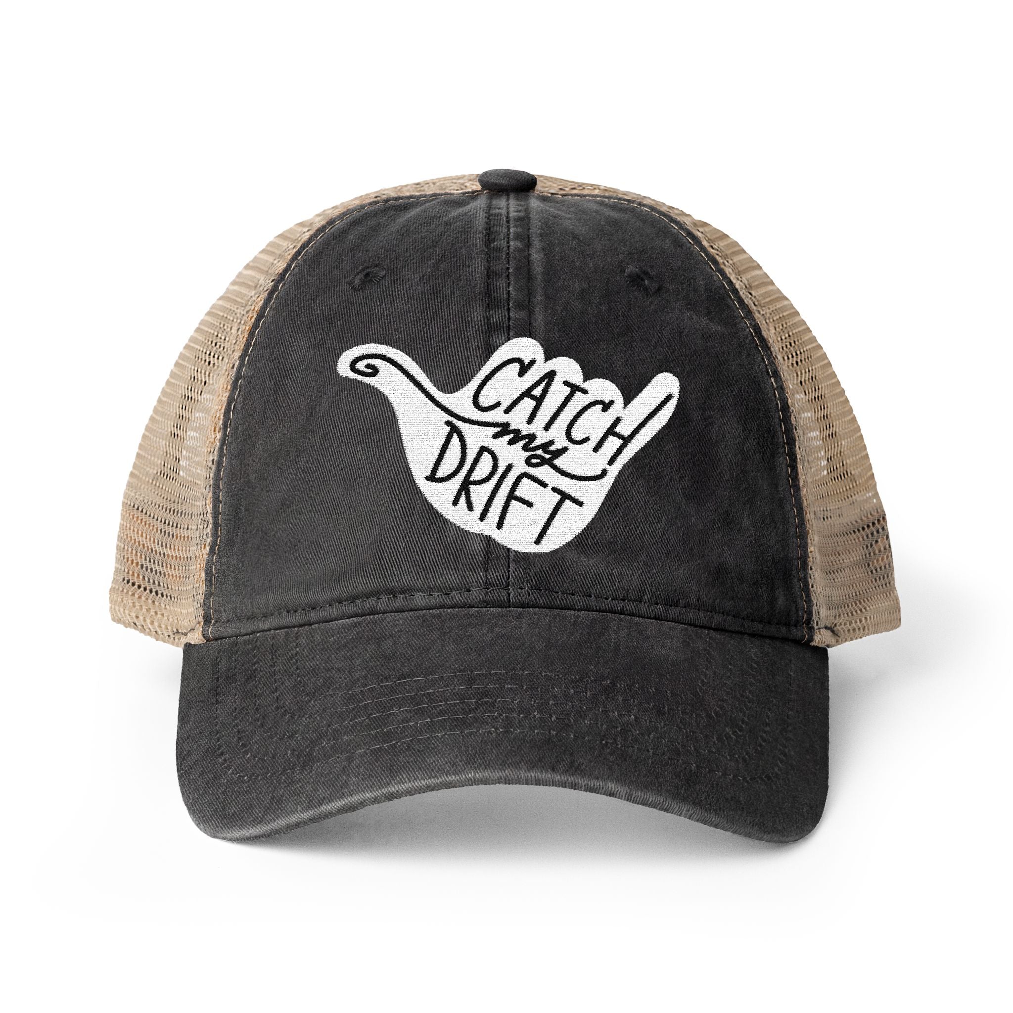 Catch My Drift Embroidered Women's Washed Mesh-Back Cap