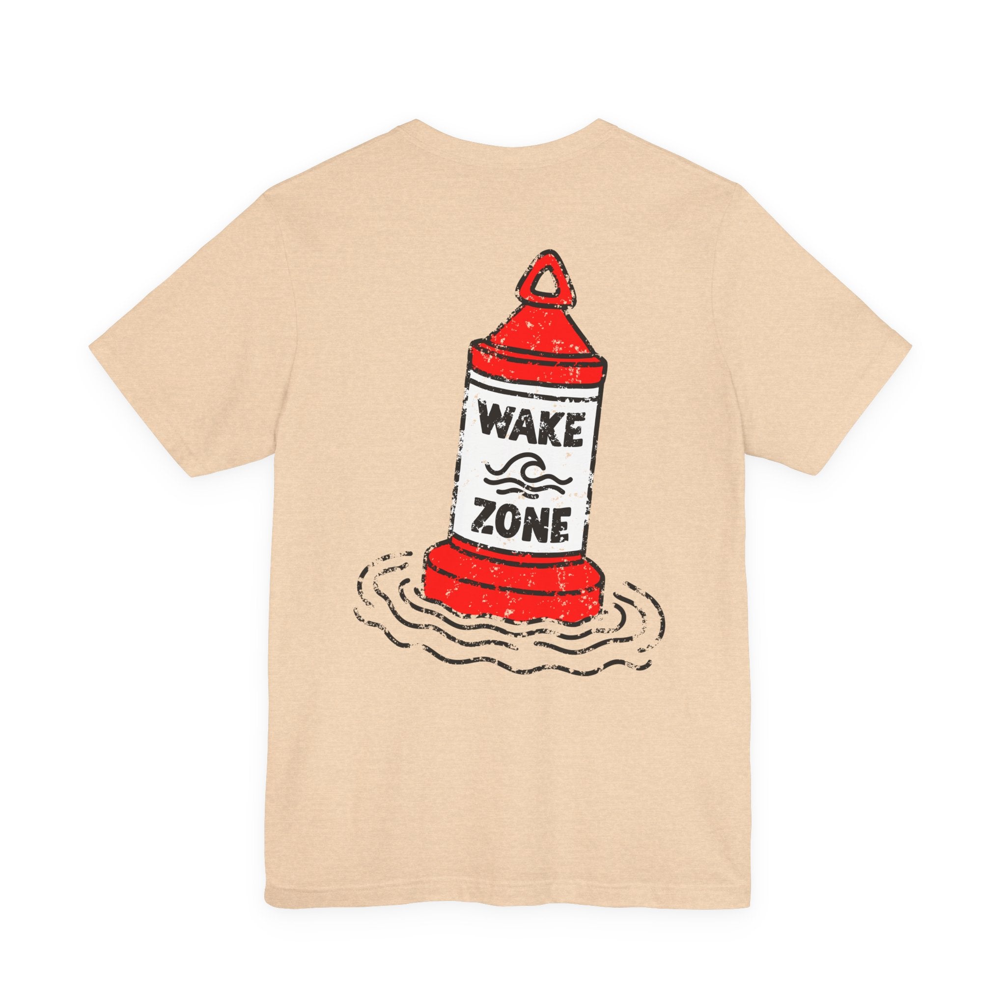 Wake Zone T-Shirt, Hand Drawn Back Design With Front Chest Logo, Bella Canvas T-Shirt