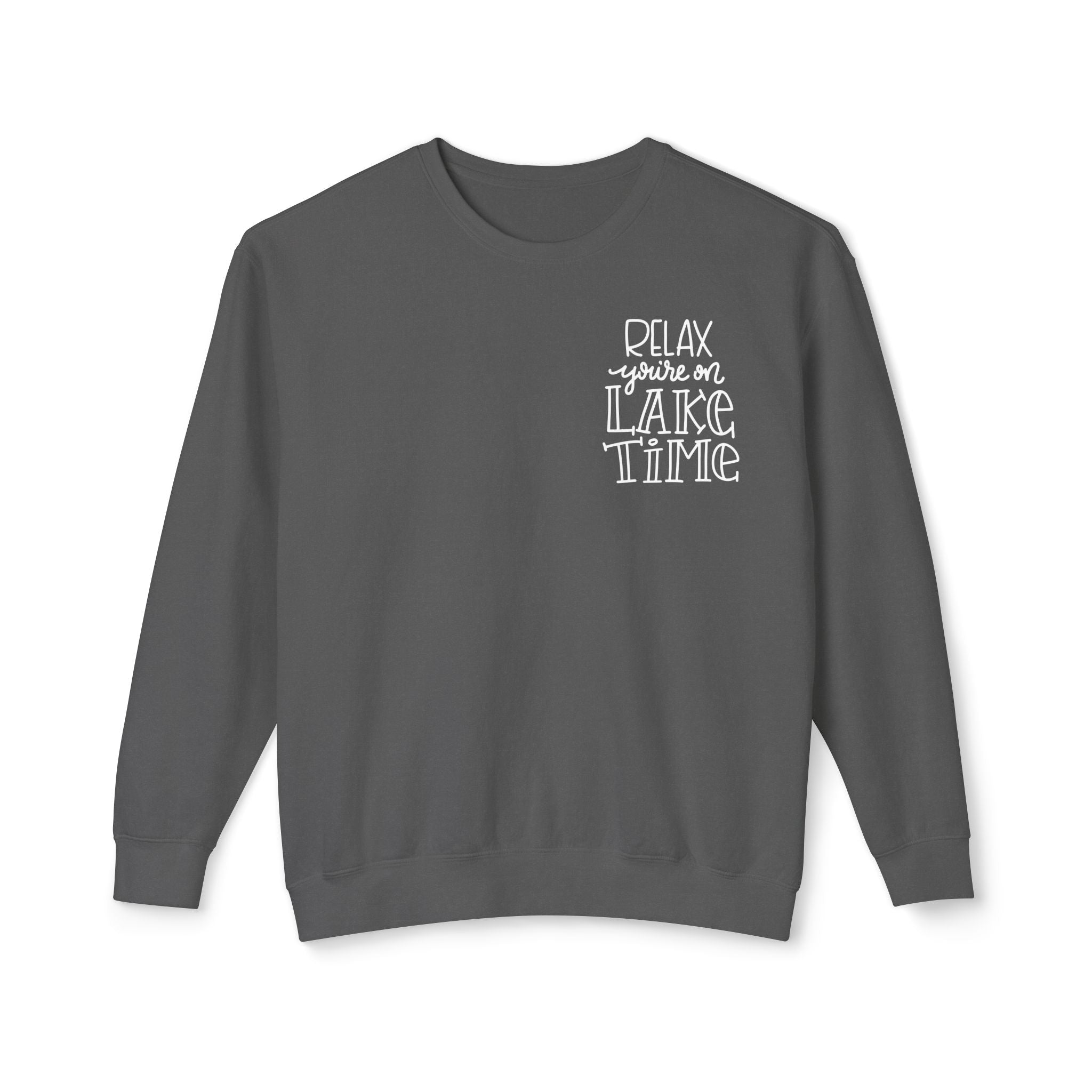 Relax You're On Lake Time Sweatshirt, Hand Drawn Design, Unisex Comfort Colors Sweatshirt